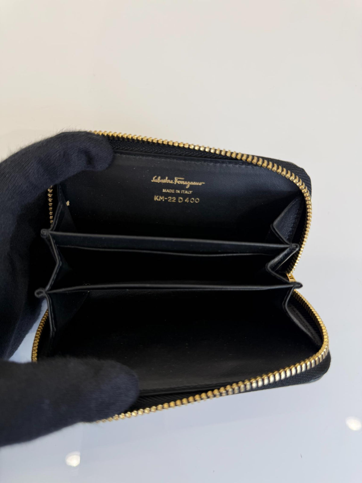 Salvatore Ferragamo Vara Ribbon Glitter Coin Wallet
