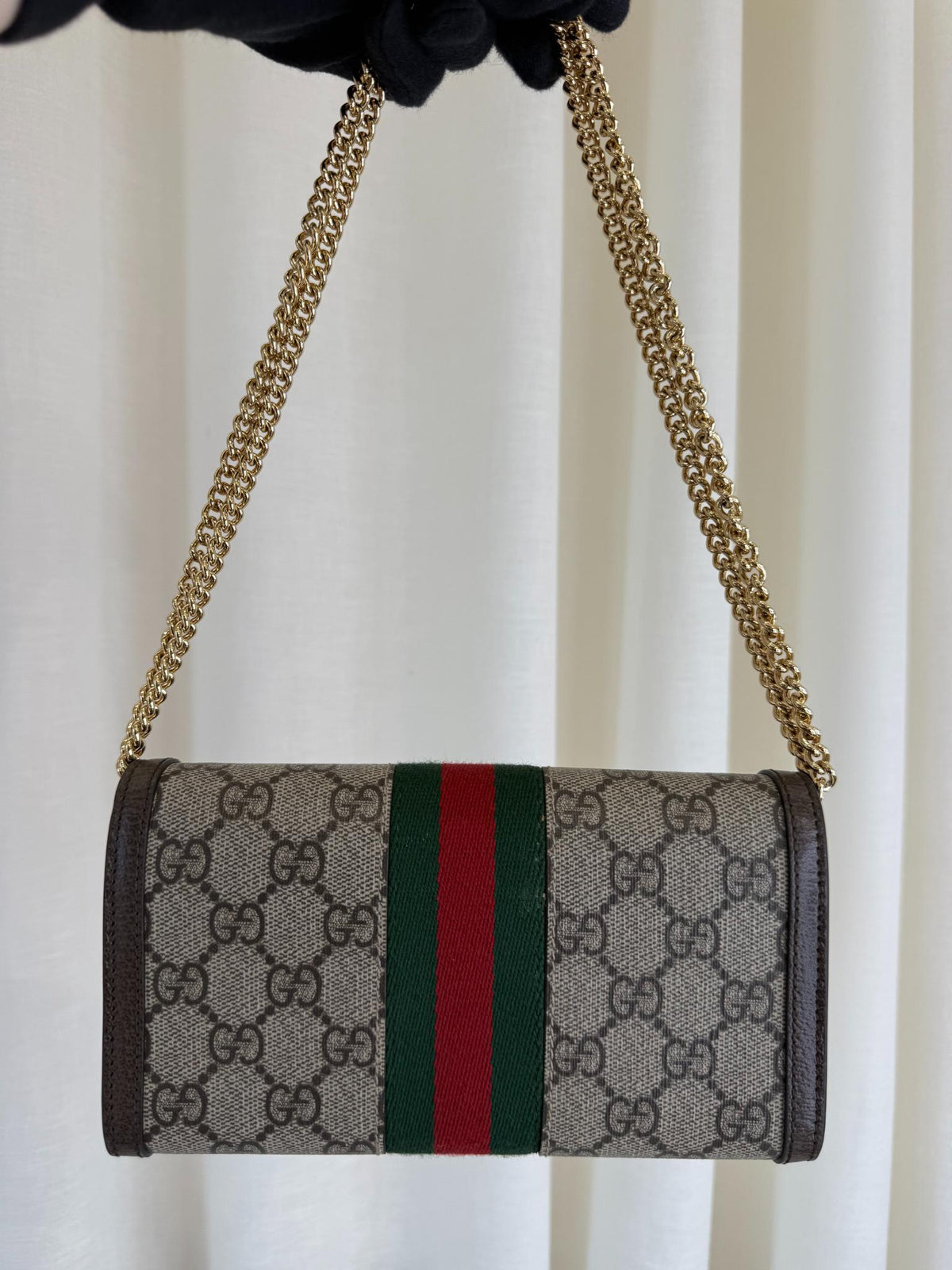 Gucci Ophidia Beige/Brown Wallet on Chain