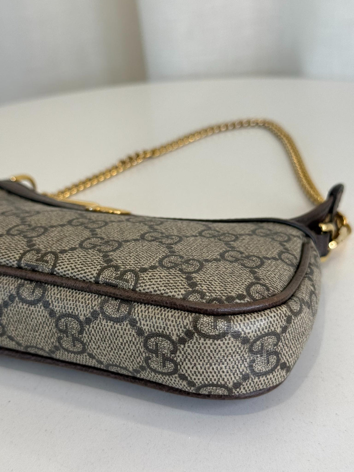 Gucci Ophidia Beige/Ebony GG Canvas Mini Shoulder Bag