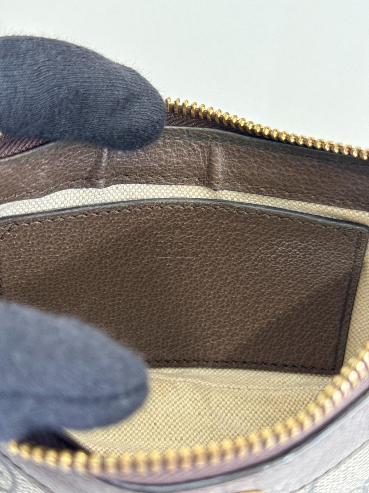 Gucci Ophidia Beige/Ebony GG Canvas Mini Shoulder Bag