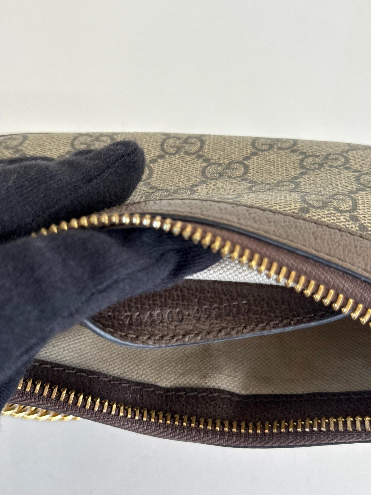 Gucci Ophidia Beige/Ebony GG Canvas Mini Shoulder Bag