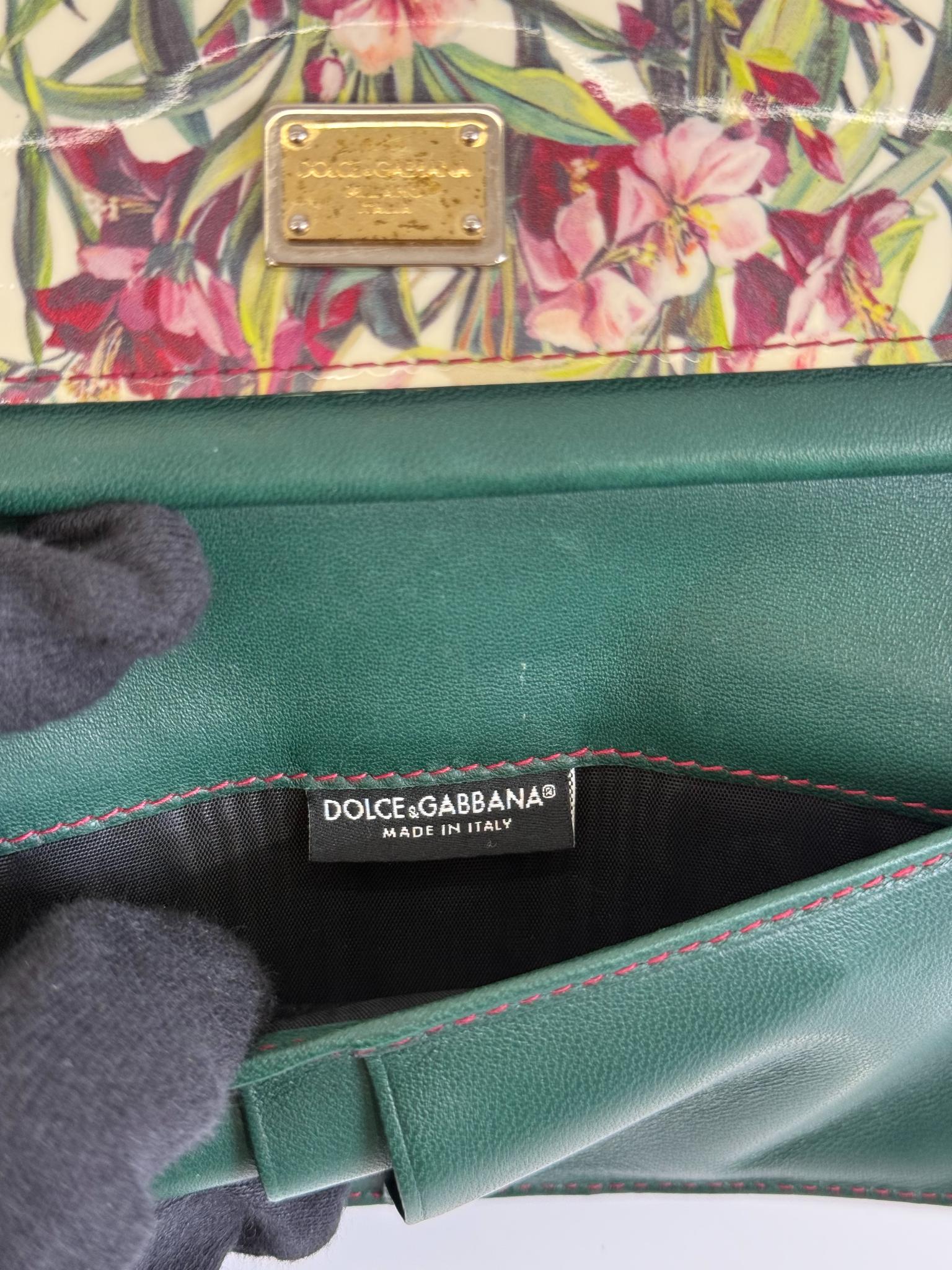Dolce Gabbana Sicily Von Bag Patent Leather Floral Print