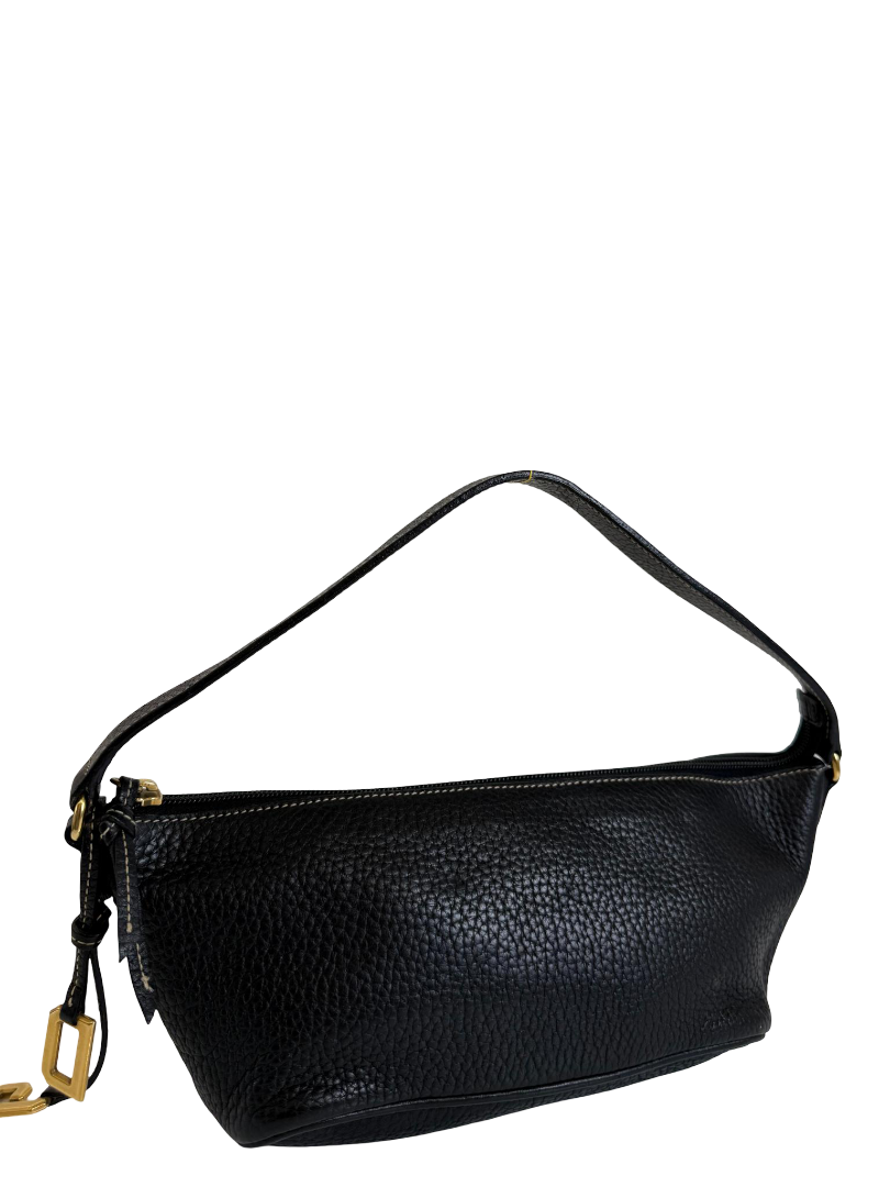 Dolce Gabbana Black Leather Boat Pochette