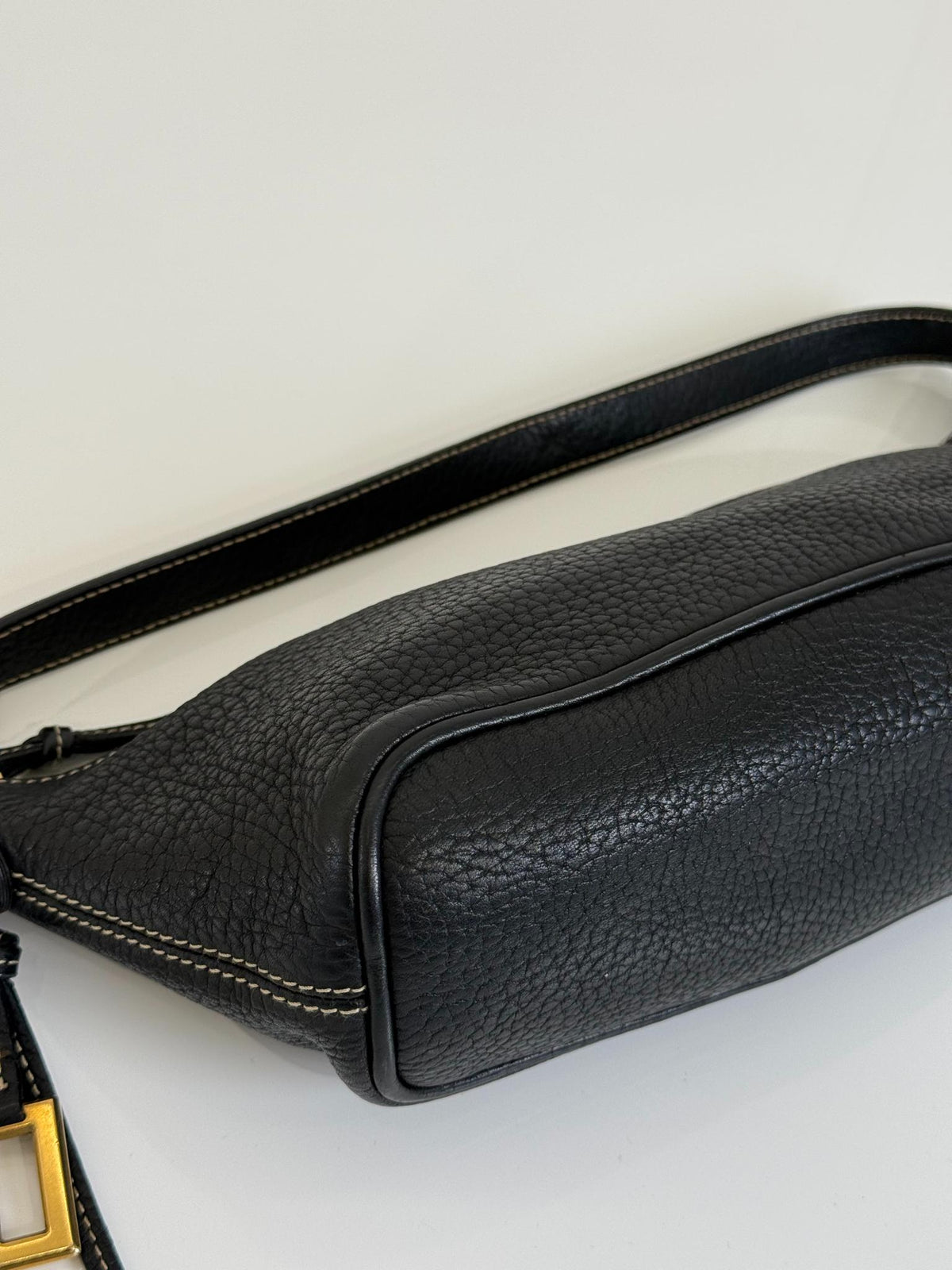Dolce Gabbana Black Leather Boat Pochette