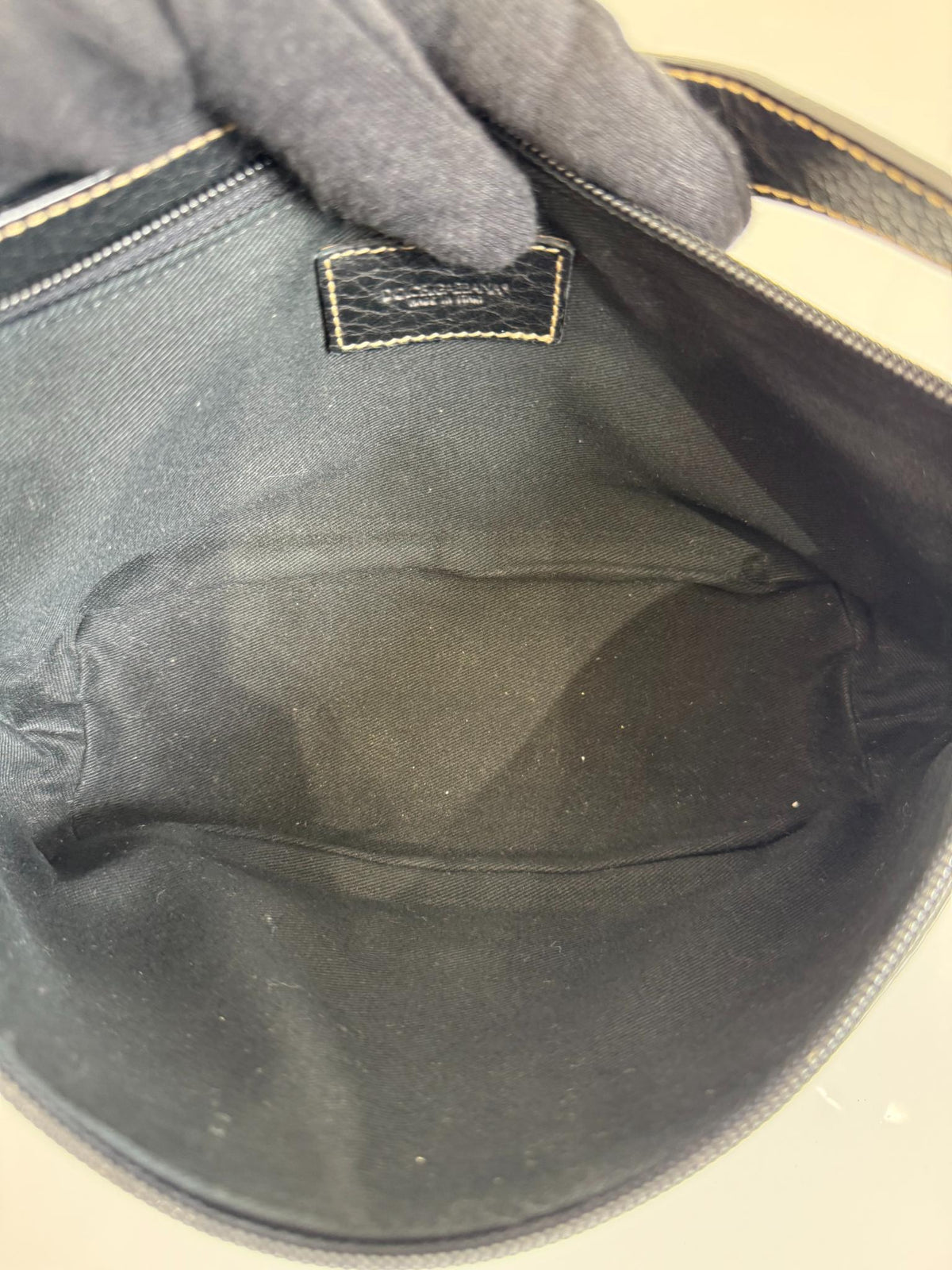 Dolce Gabbana Black Leather Boat Pochette