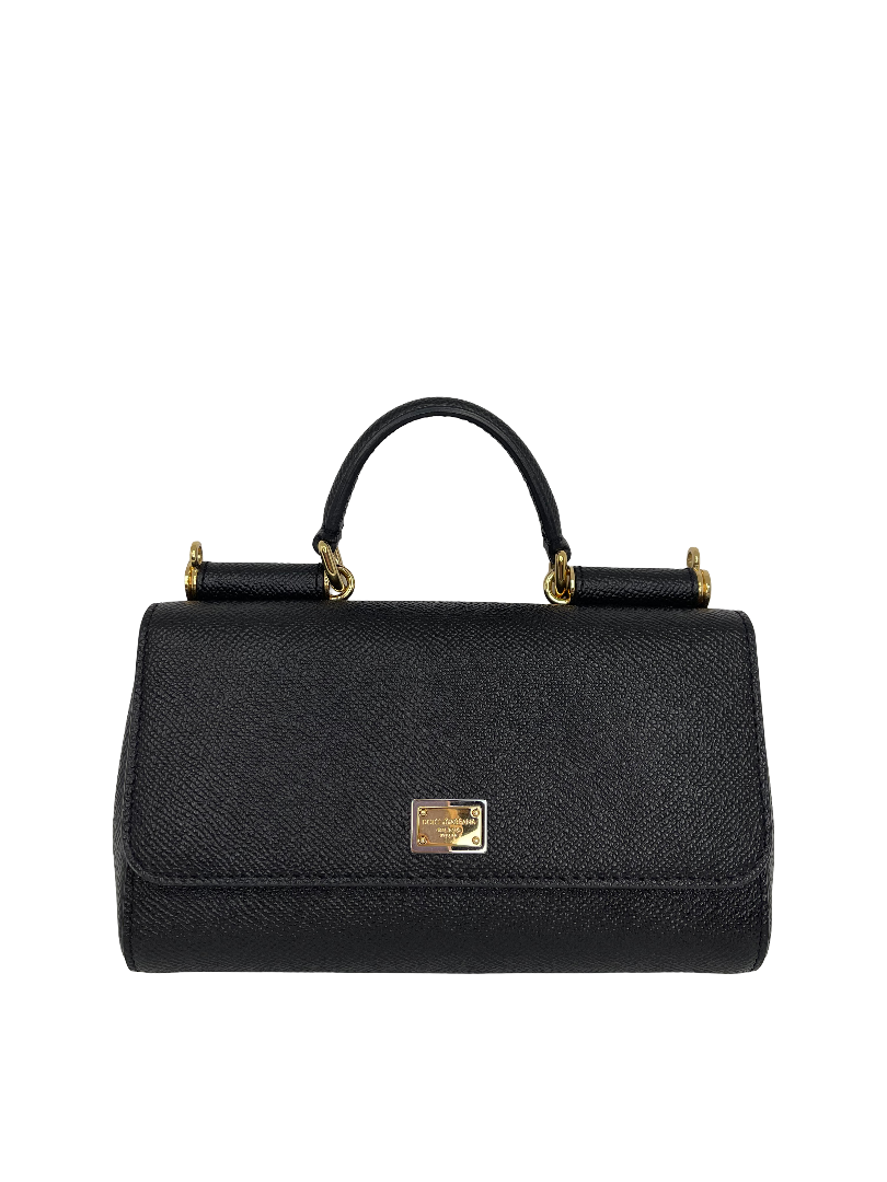 Dolce Gabbana Black Sicily Crossbody Bag