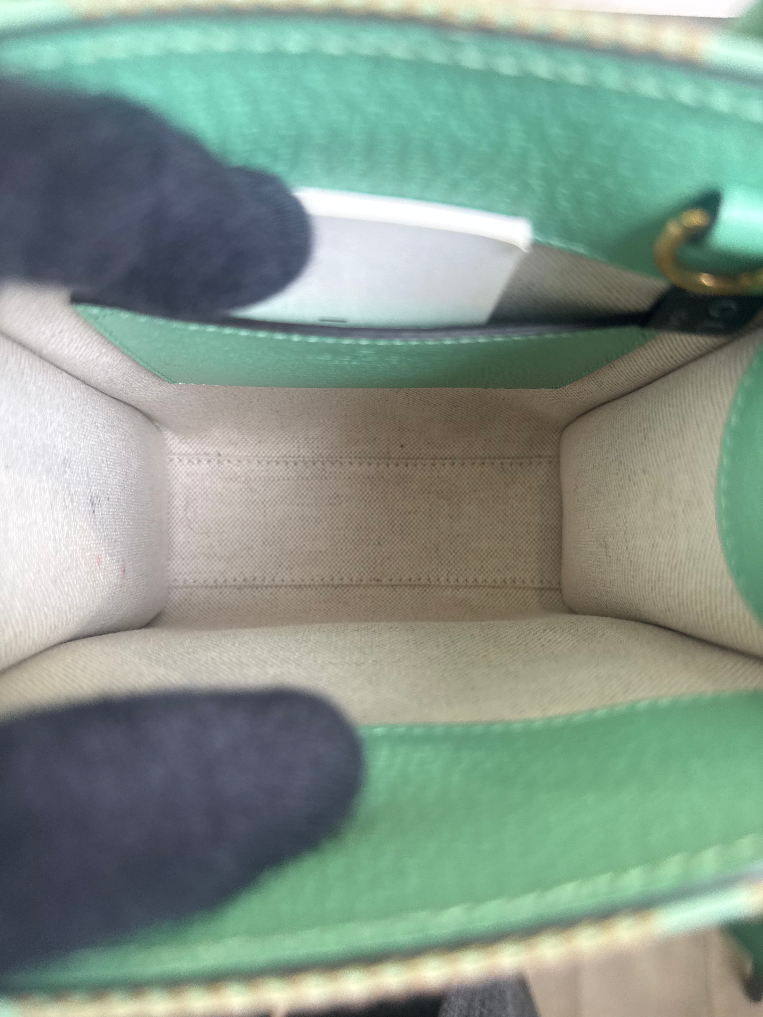 Gucci Beige/Mint Gucci Jumbo GG Mini Tote Bag