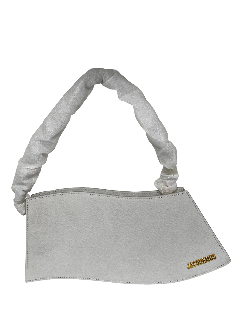 Jacquemus “la Vague” Asymmetric Light Grey Shoulder Bag