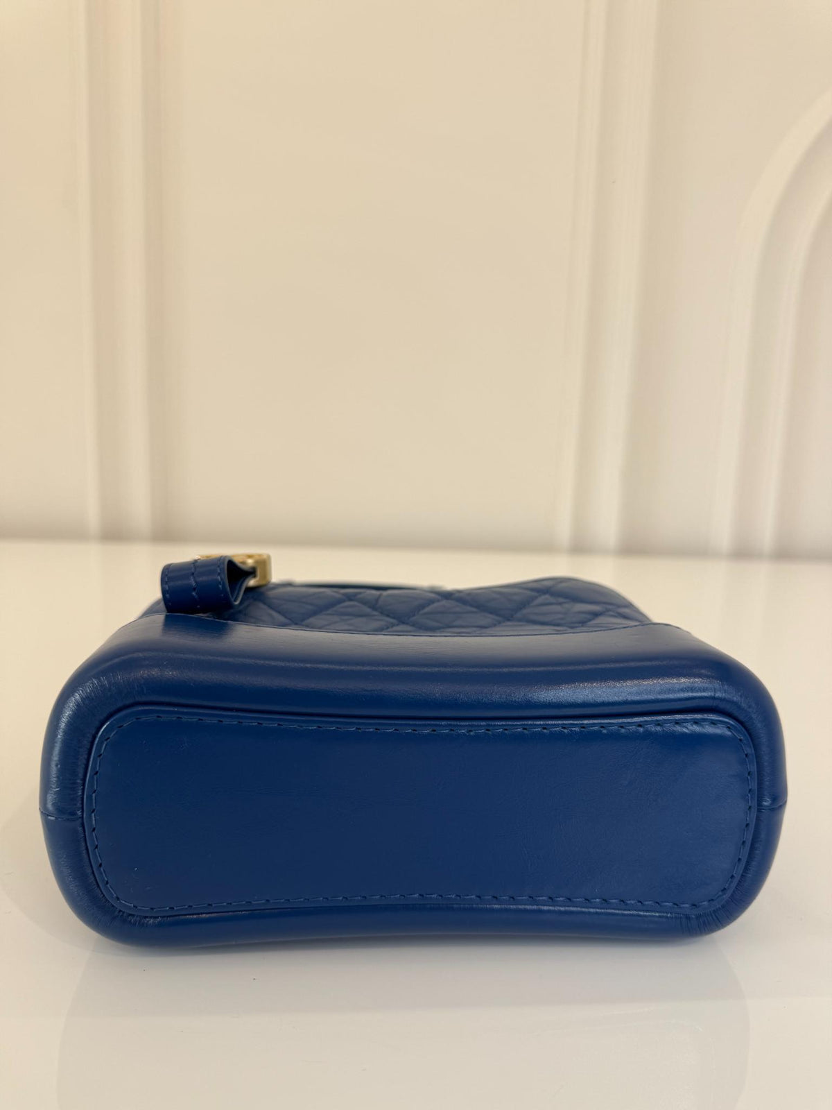 Chanel Aged Calfskin Quilted Small Gabrielle Hobo Blue