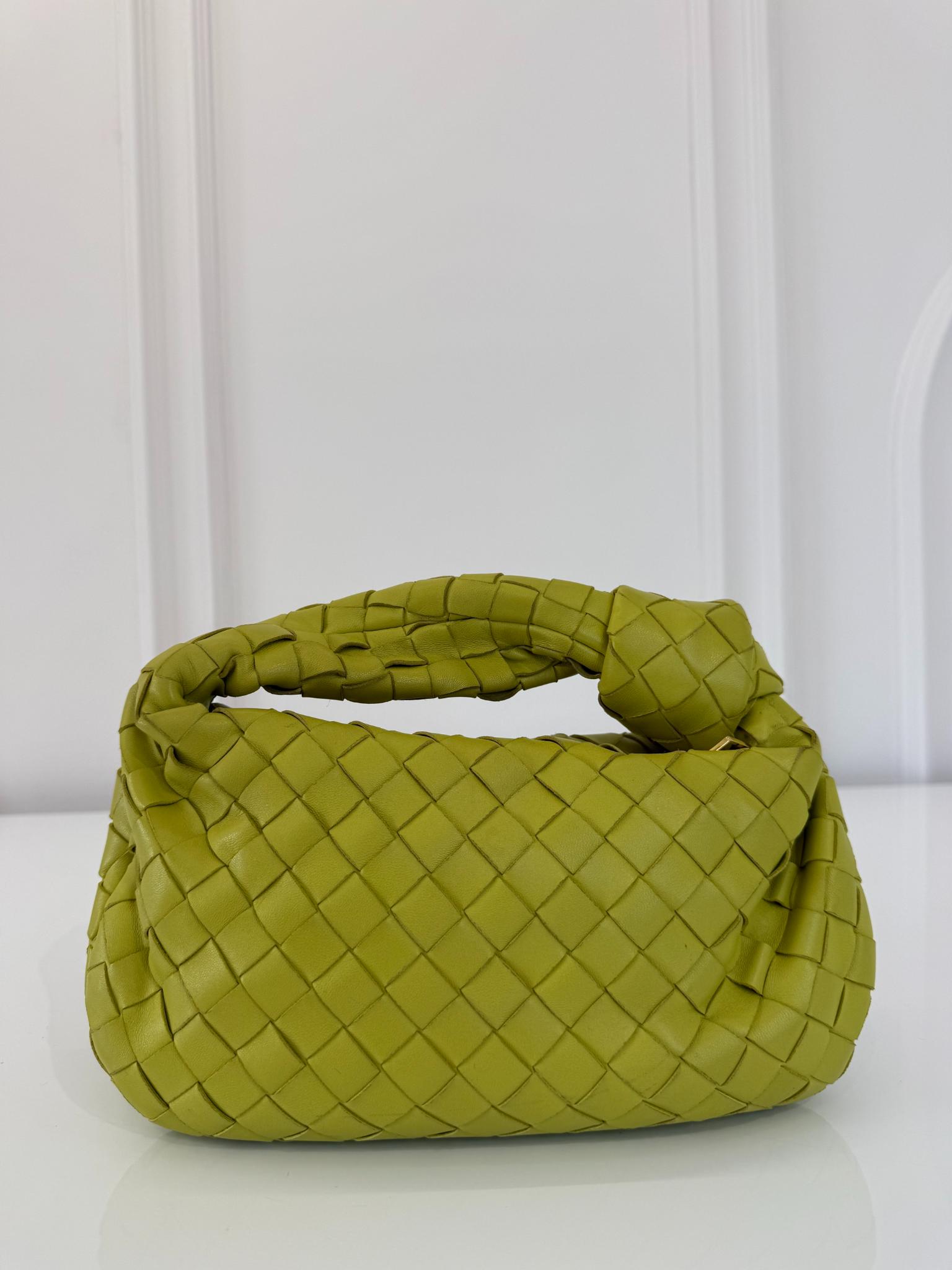 Bottega Veneta Kiwi Intrecciato Woven Nappa Leather Mini Jodie Bag