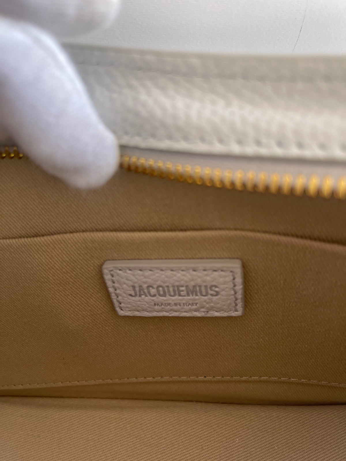 Jacquemus “la Vague” Asymmetric Light Grey Shoulder Bag