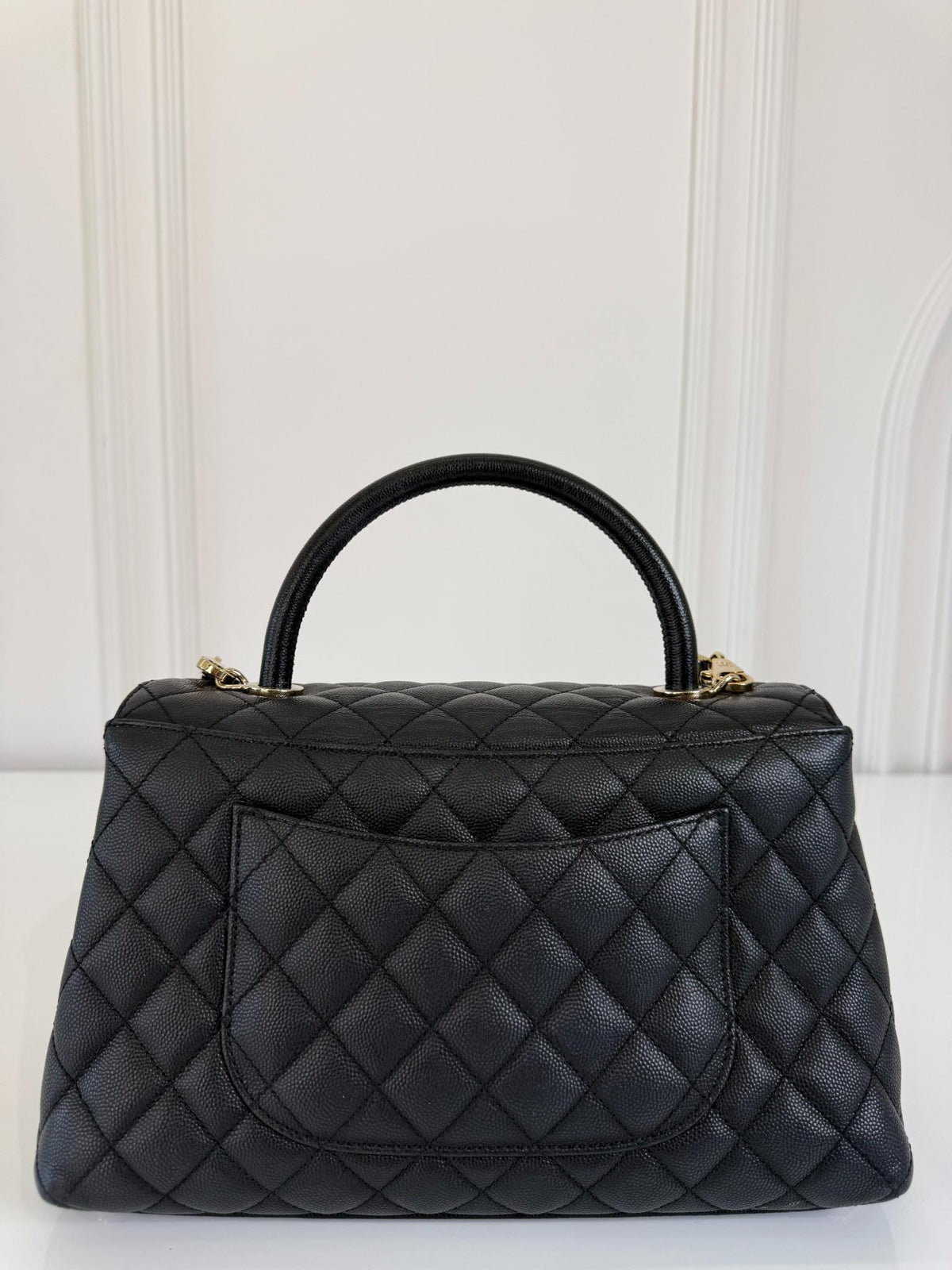 Chanel Coco Handle Medium Black Caviar Quilted GHW