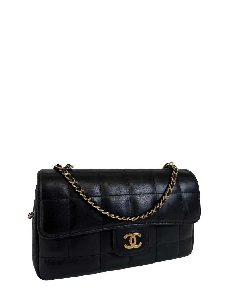 Chanel Black Lambskin Chocolate Bar Mini Flap Bag
