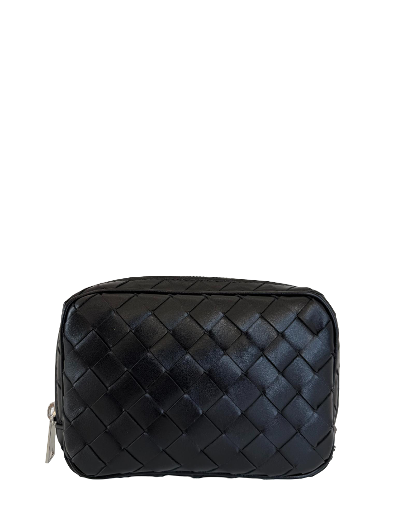 Bottega Veneta Black Intrecciato Leather Mini Pouch