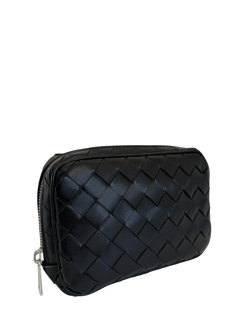 Bottega Veneta Black Intrecciato Leather Mini Pouch