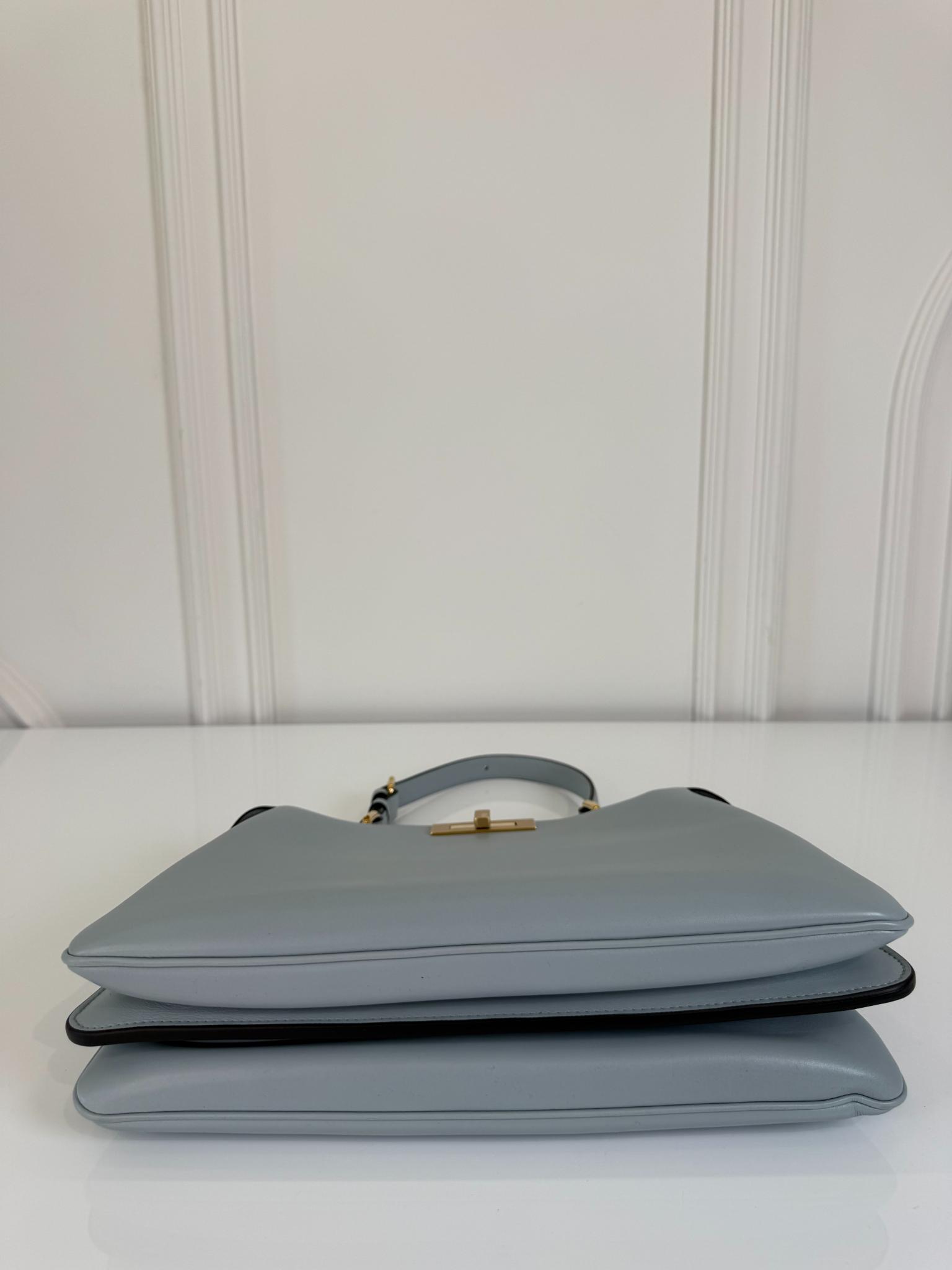 Fendi Peekaboo Soft Medium Pale Blue Leather Bag