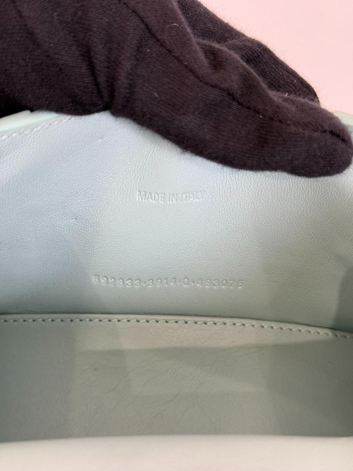 Balenciaga Green Aqua Croc Embossed Leather XS Hourglass Top Handle Bag