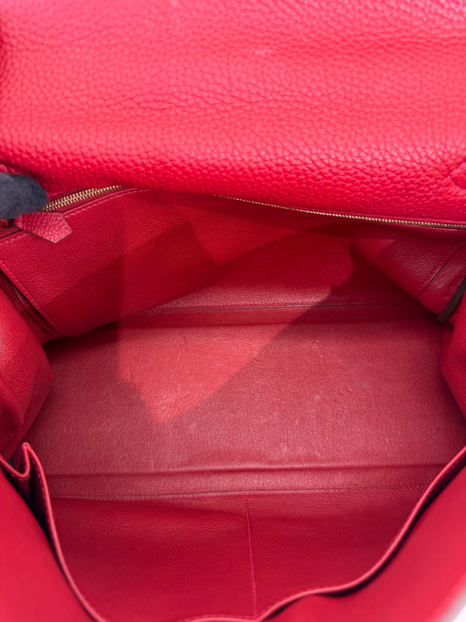 Hermès Kelly 32 Rouge Grenat Togo Leather GHW
