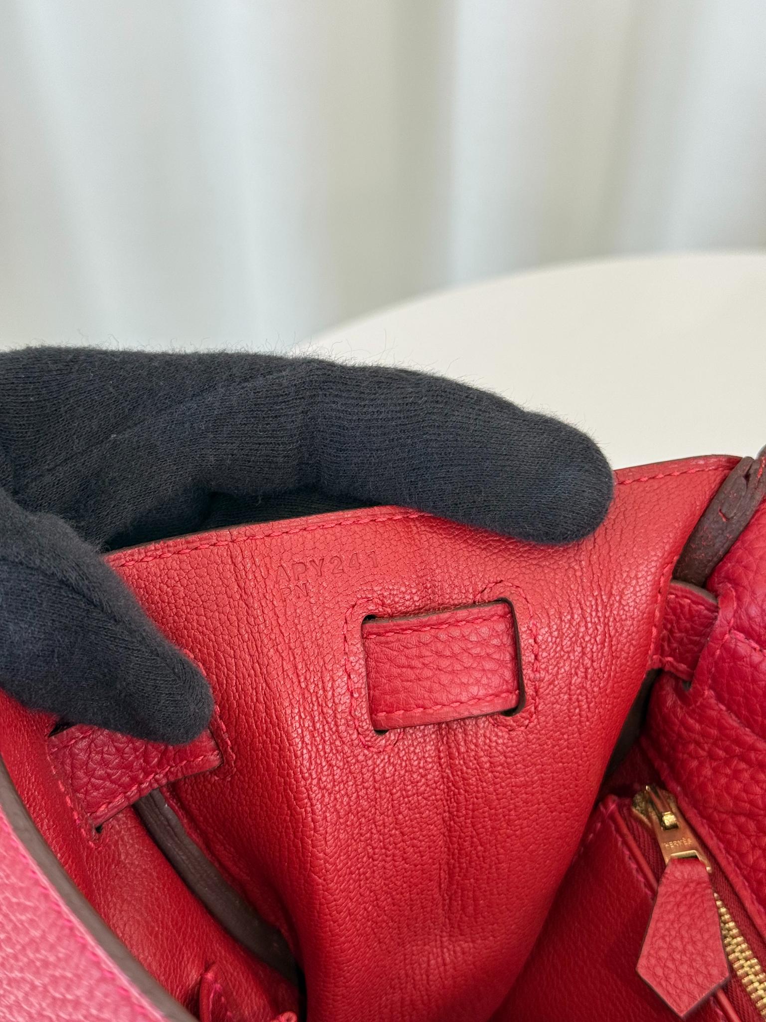 Hermès Kelly 32 Rouge Grenat Togo Leather GHW