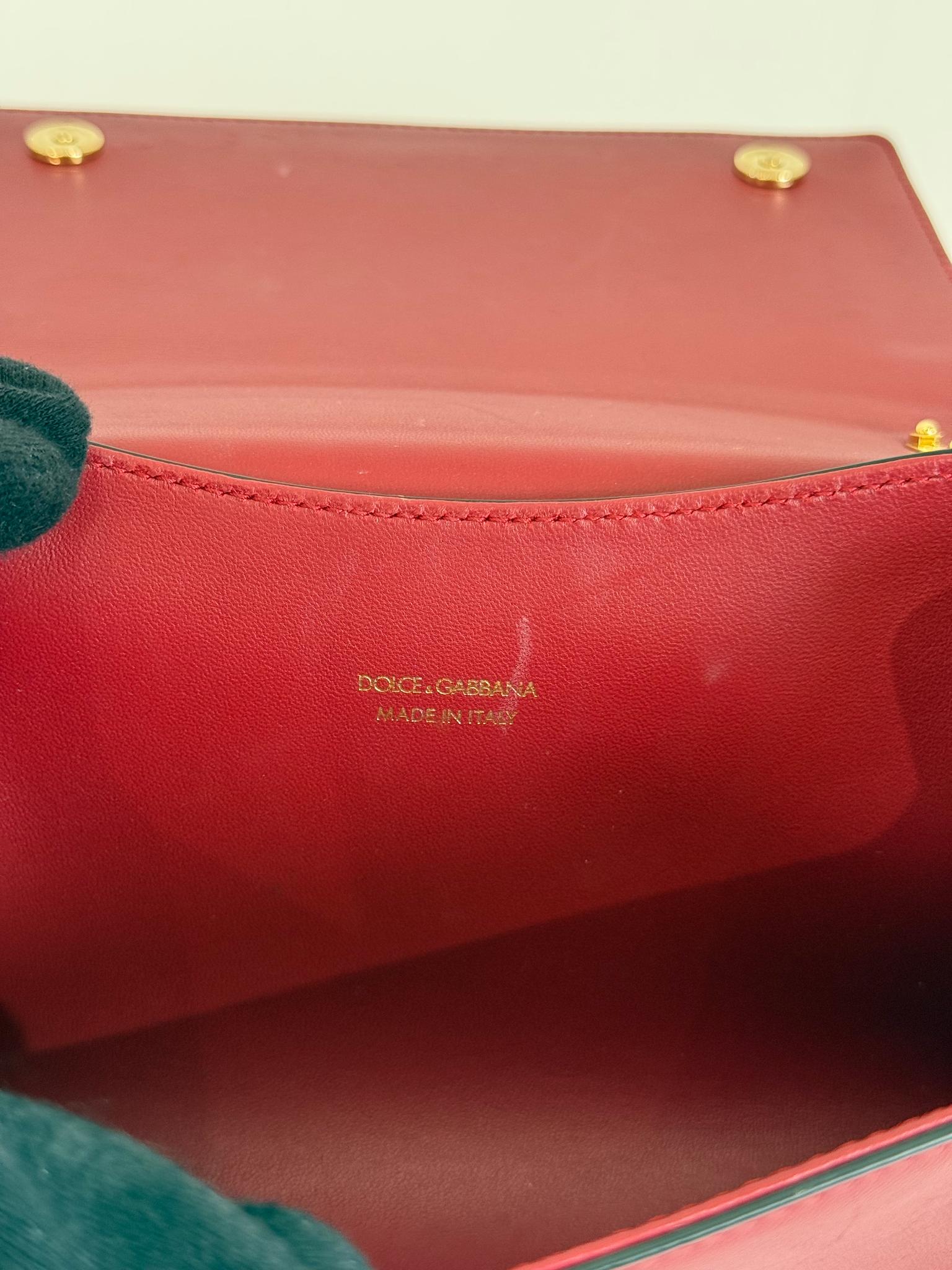 Dolce Gabbana DG Girls Red Calfskin Leather Shoulder Bag