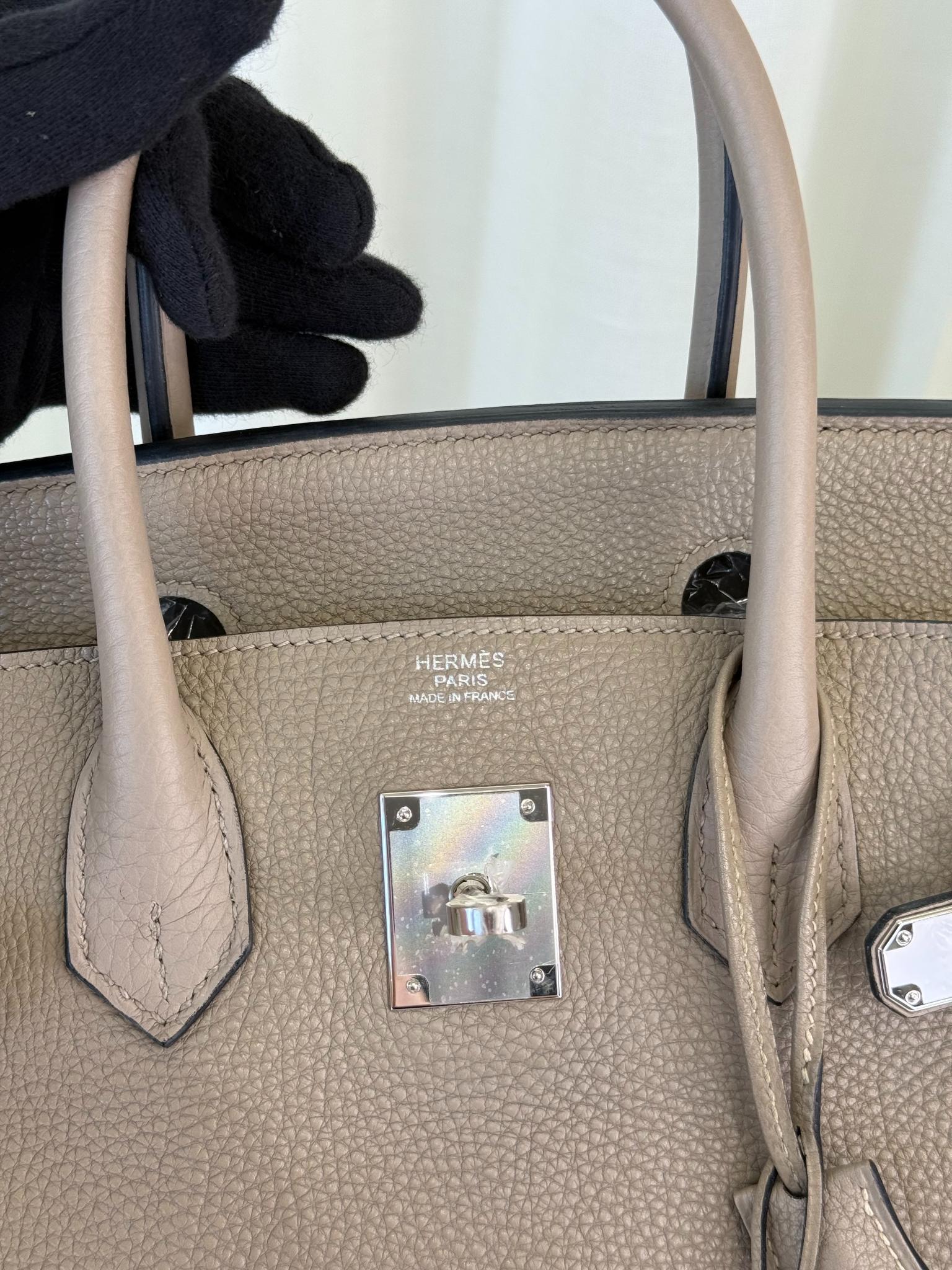 Hermès Birkin 35 Gris Tourterelle Togo Palladium Hardware