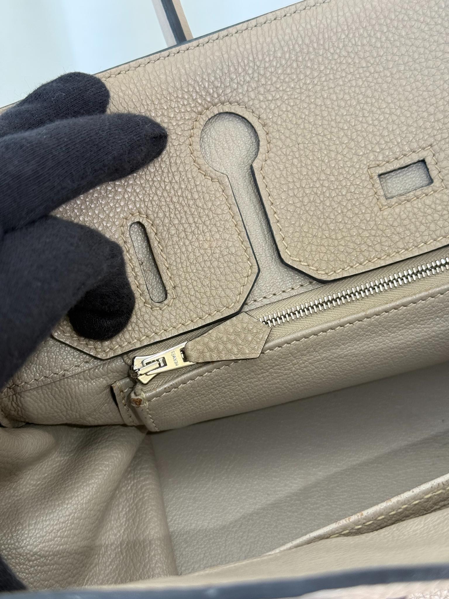 Hermès Birkin 35 Gris Tourterelle Togo Palladium Hardware