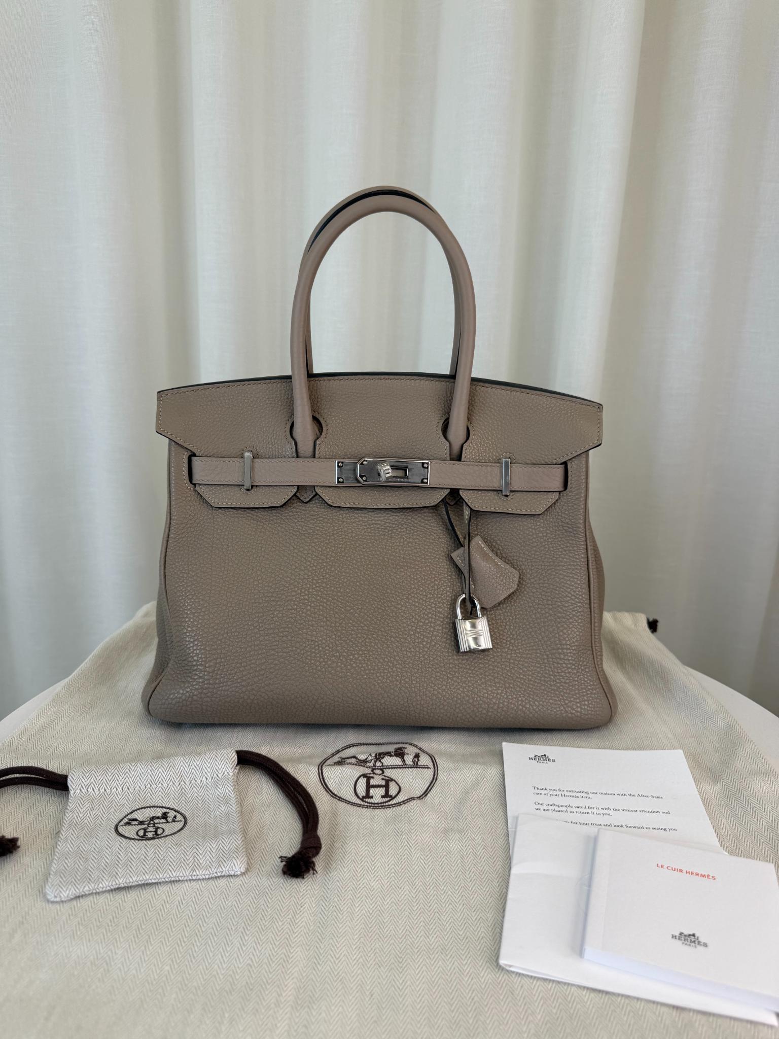 Hermès Birkin 35 Gris Tourterelle Togo Palladium Hardware
