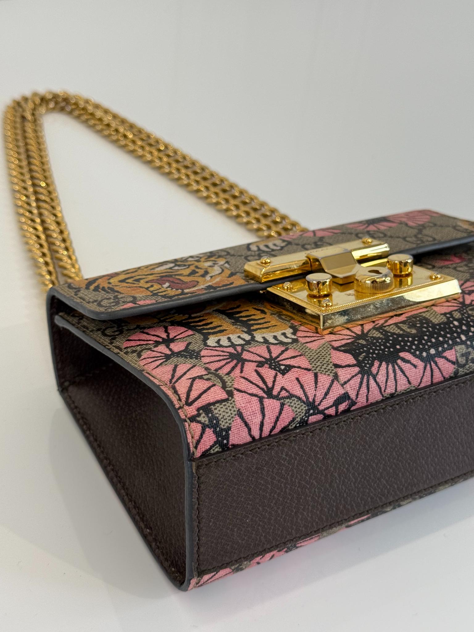 Gucci Small Padlock GG Supreme Bengal Shoulder Bag