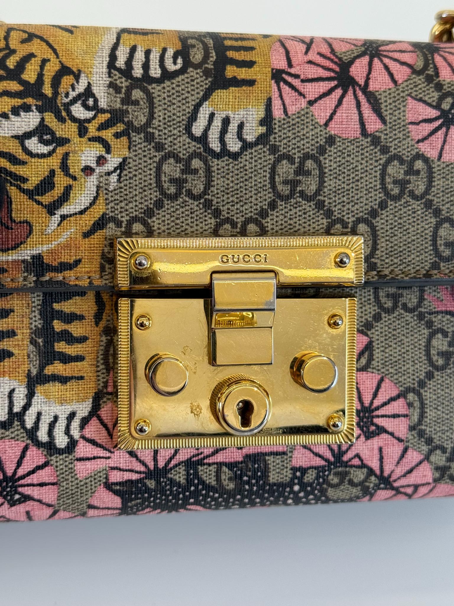Gucci Small Padlock GG Supreme Bengal Shoulder Bag