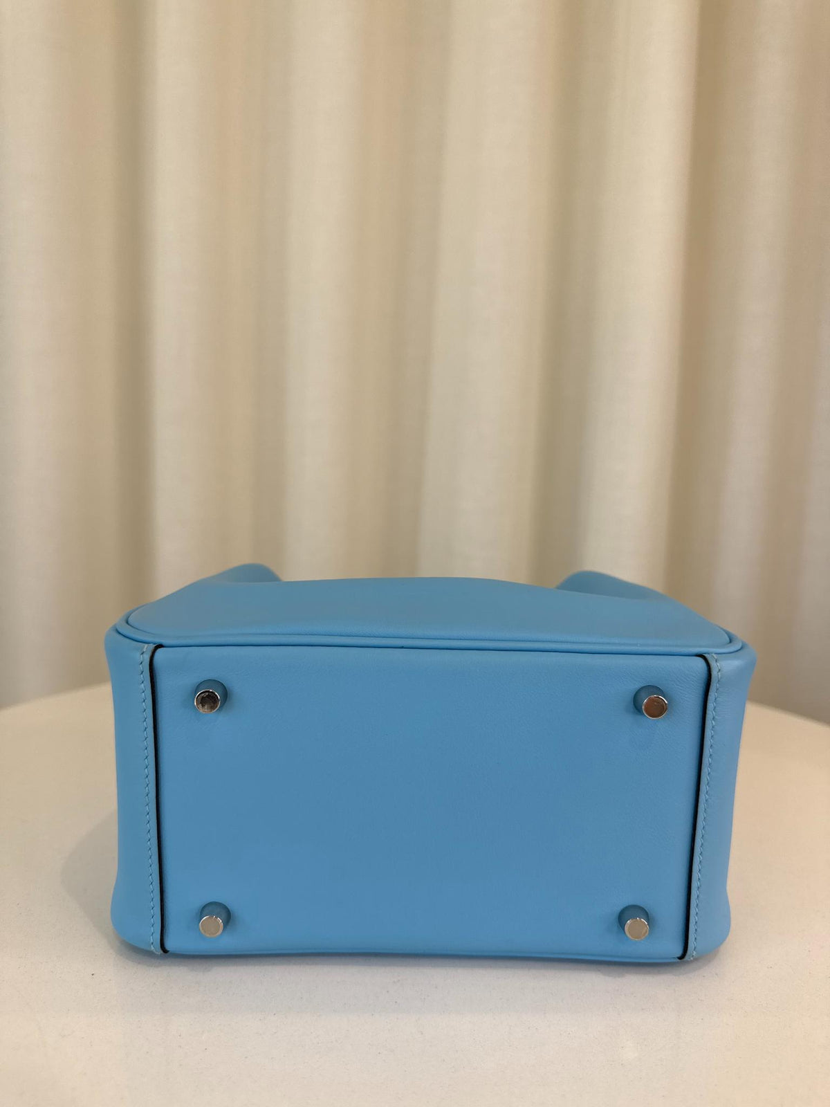 Hermès Mini Lindy Bleu Celeste Swift PHW