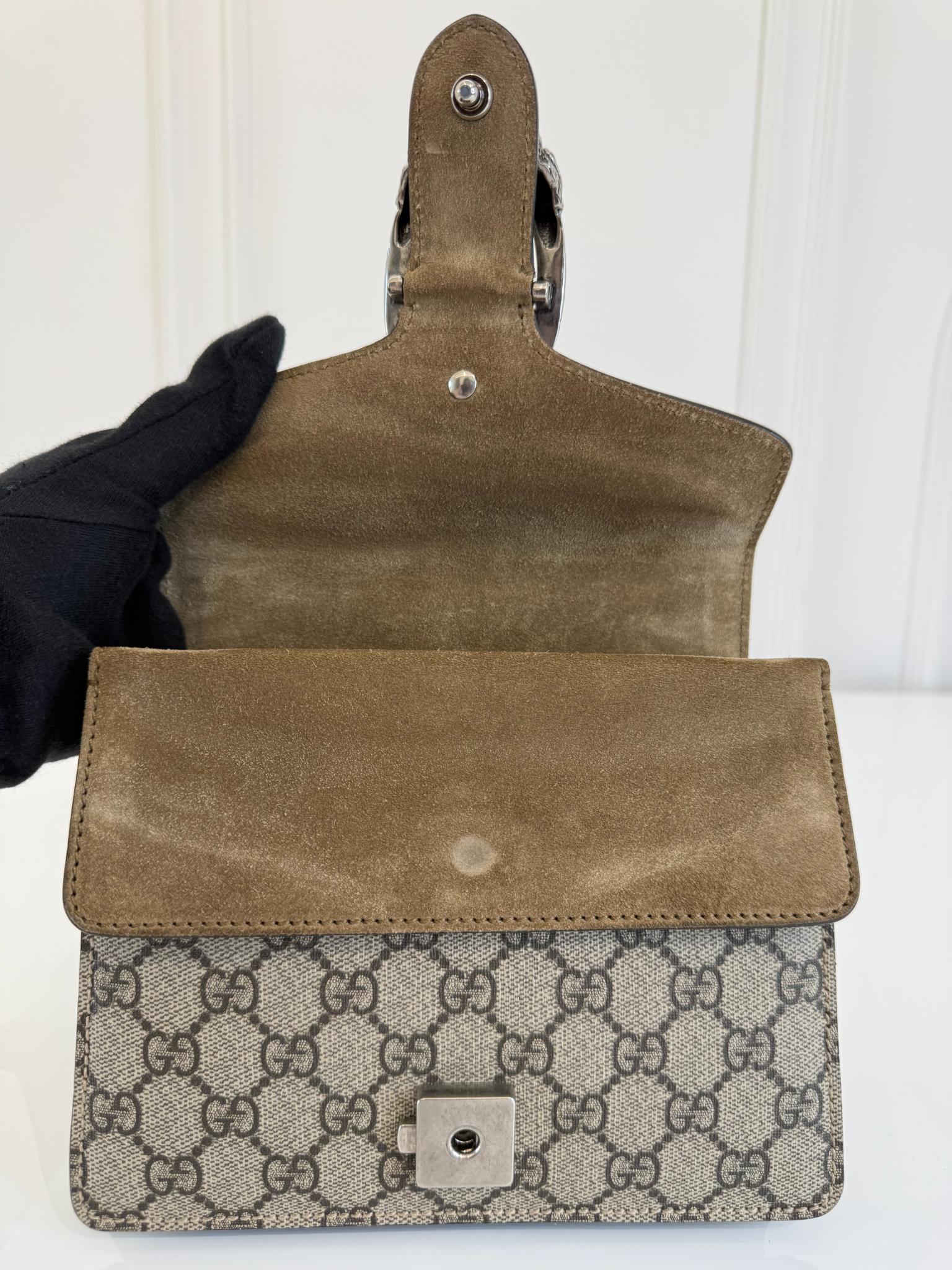 Gucci Dionysus GG Supreme Canvas/Suede Small Shoulder Bag