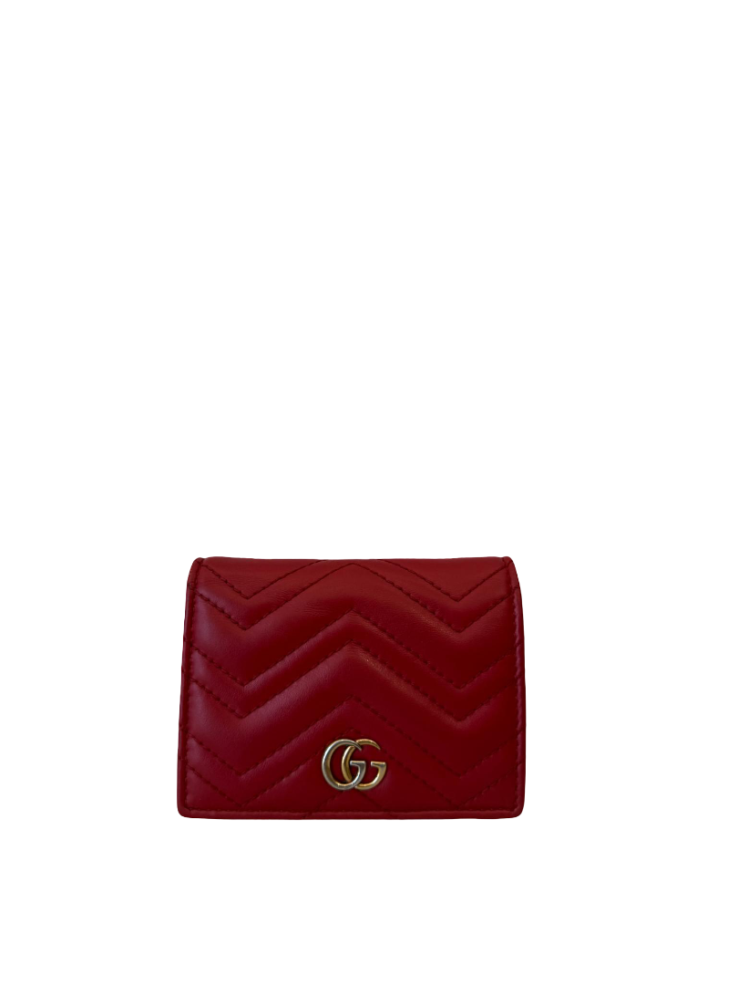Gucci GG Marmont Red Leather Small Wallet