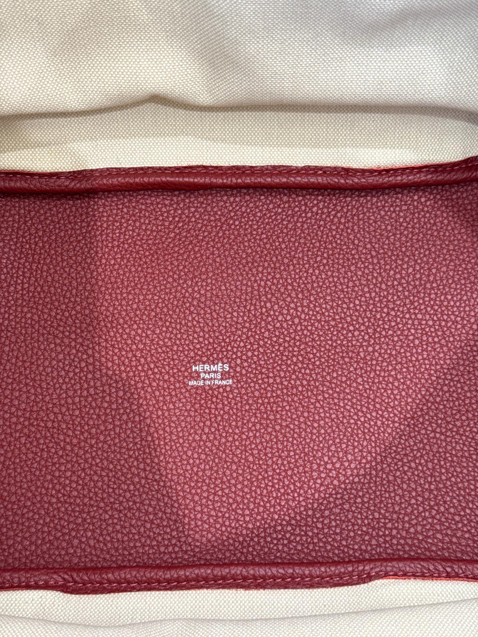 Hermès Pursangle Large Canvas and Taurillon Clemence Leather Tote