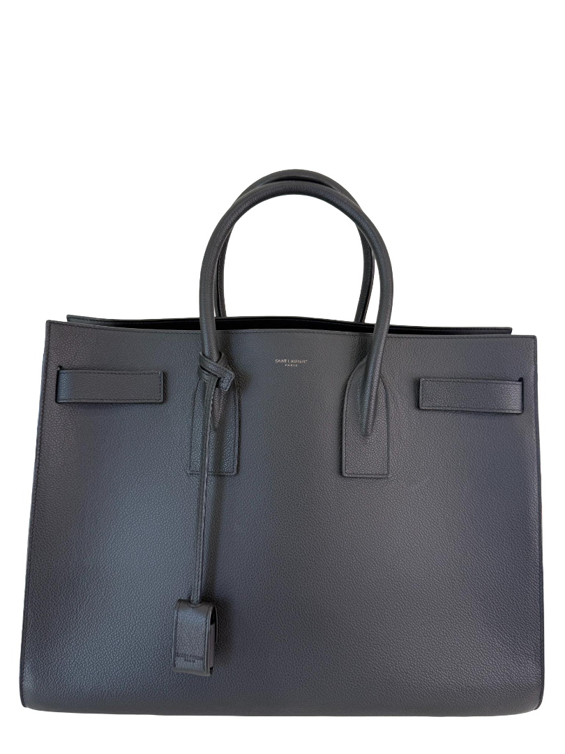 Saint Laurent Large Sac De Jour Black Grained Leather Bag
