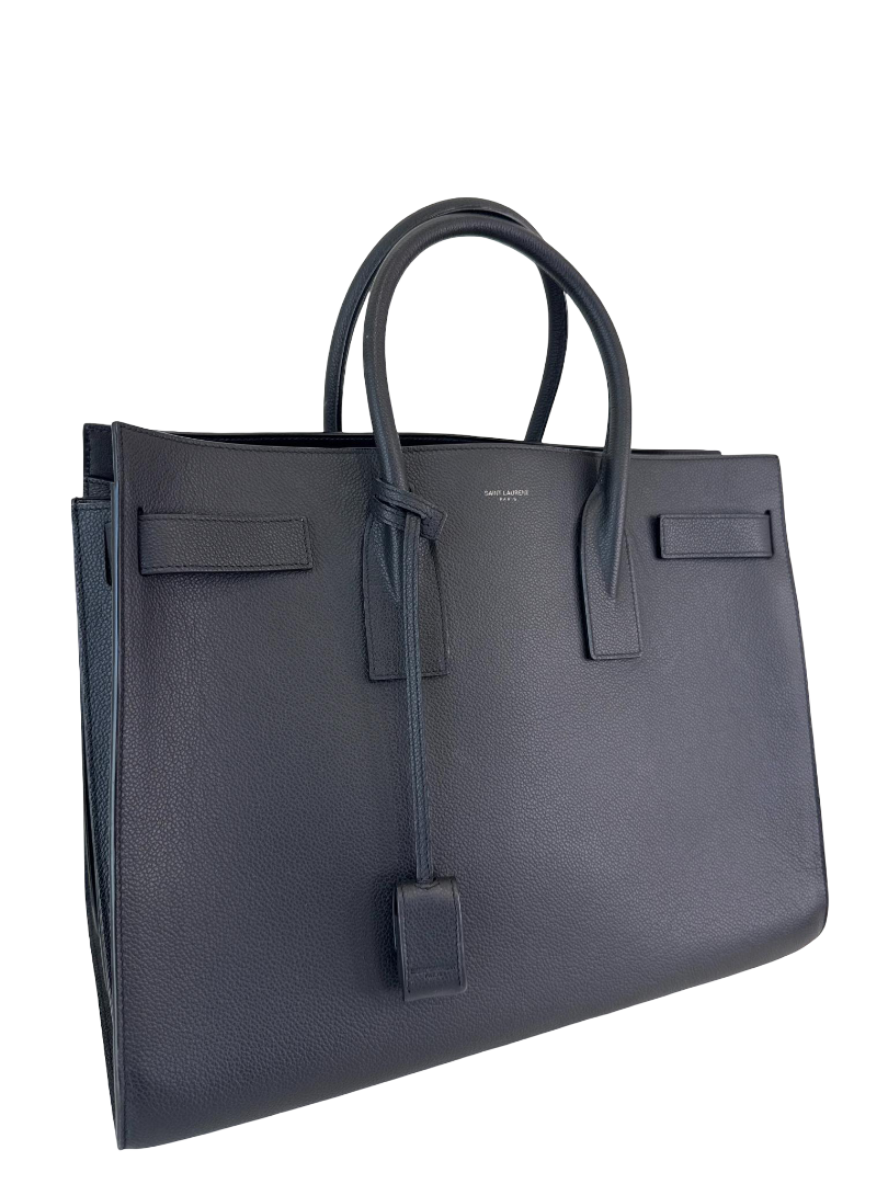 Saint Laurent Large Sac De Jour Black Grained Leather Bag