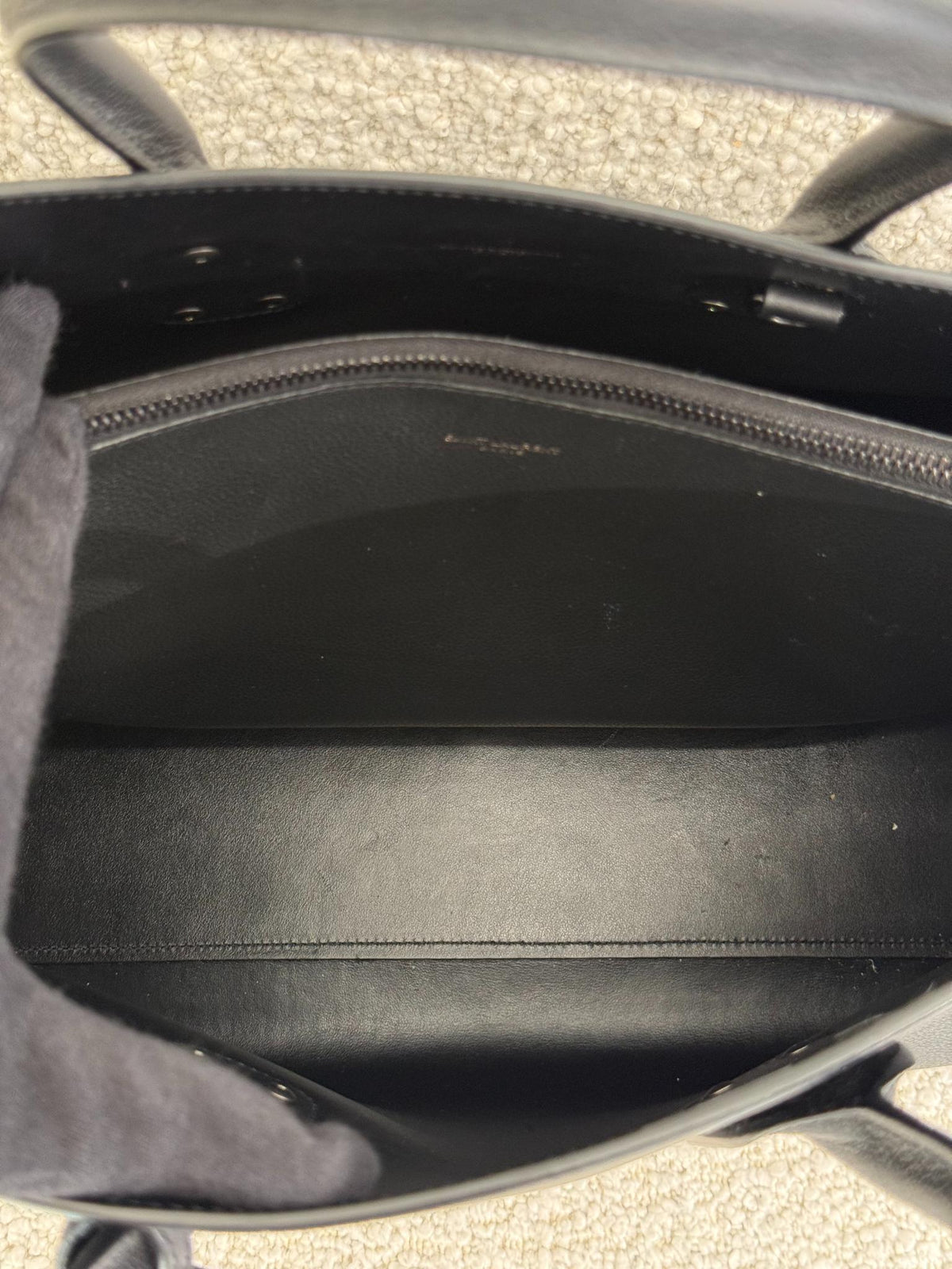 Saint Laurent Large Sac De Jour Black Grained Leather Bag