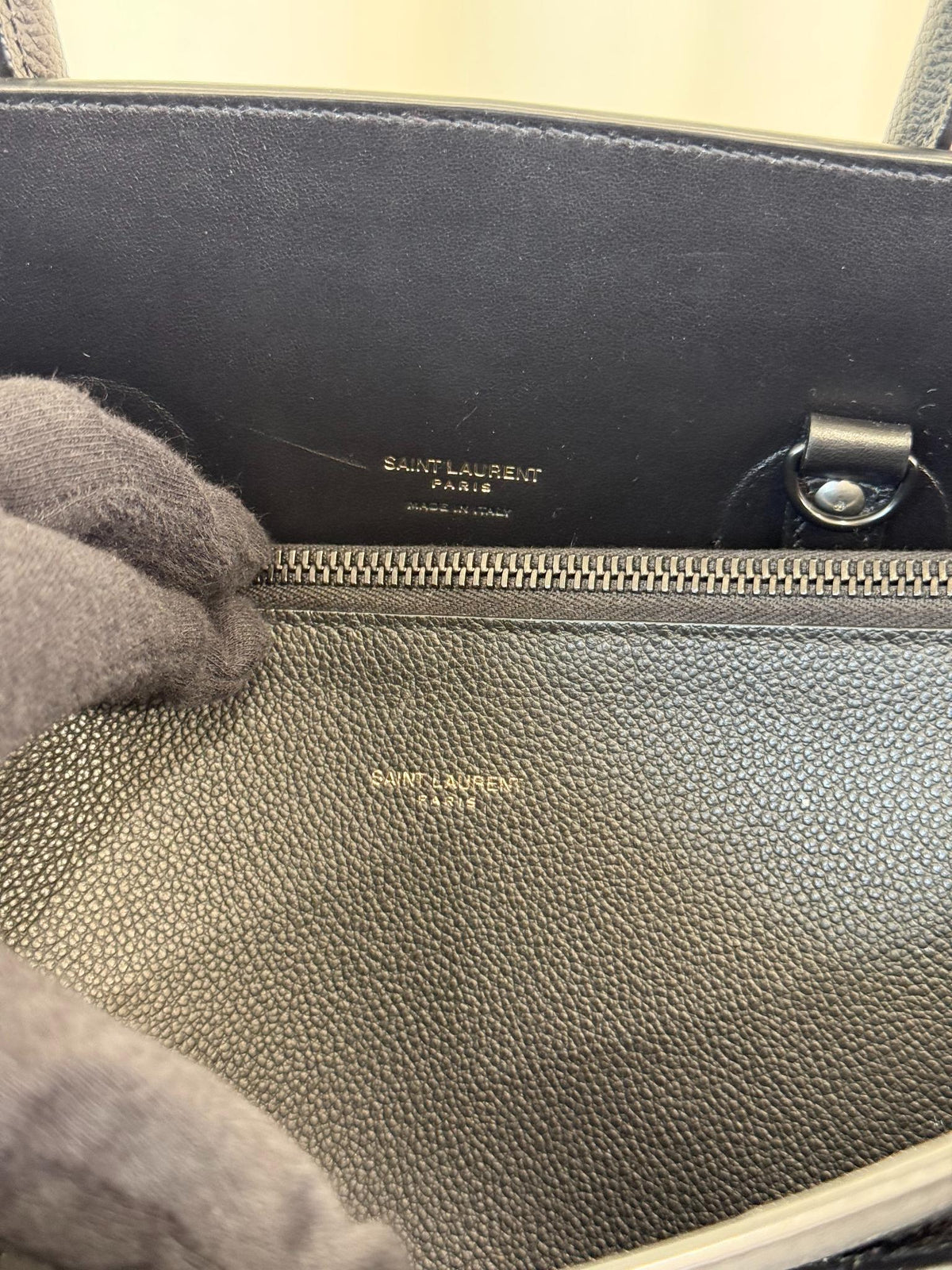 Saint Laurent Large Sac De Jour Black Grained Leather Bag
