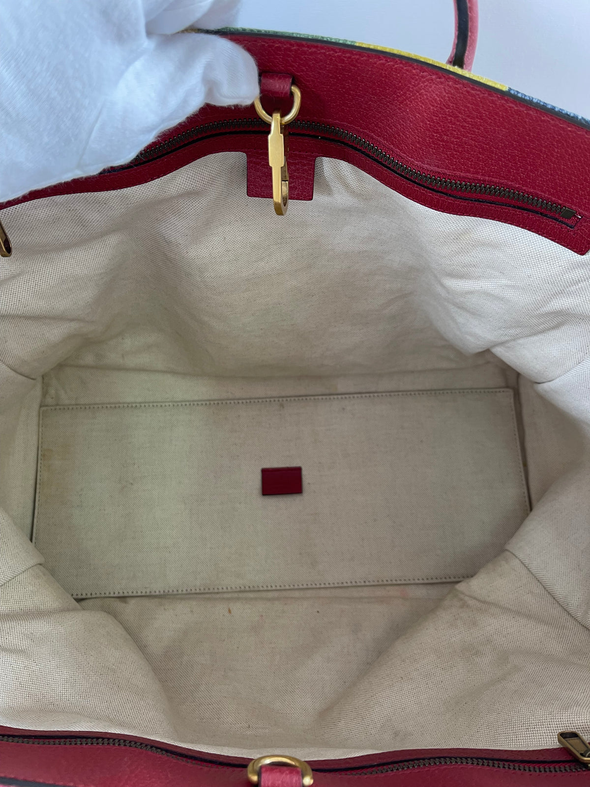 Gucci Multicolor Striped Canvas Baiadera Large Tote Bag
