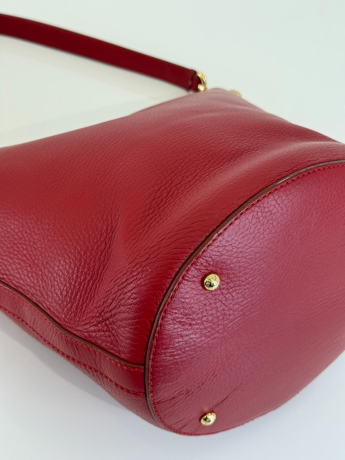 Dolce Gabbana Red Leather Bucket Bag
