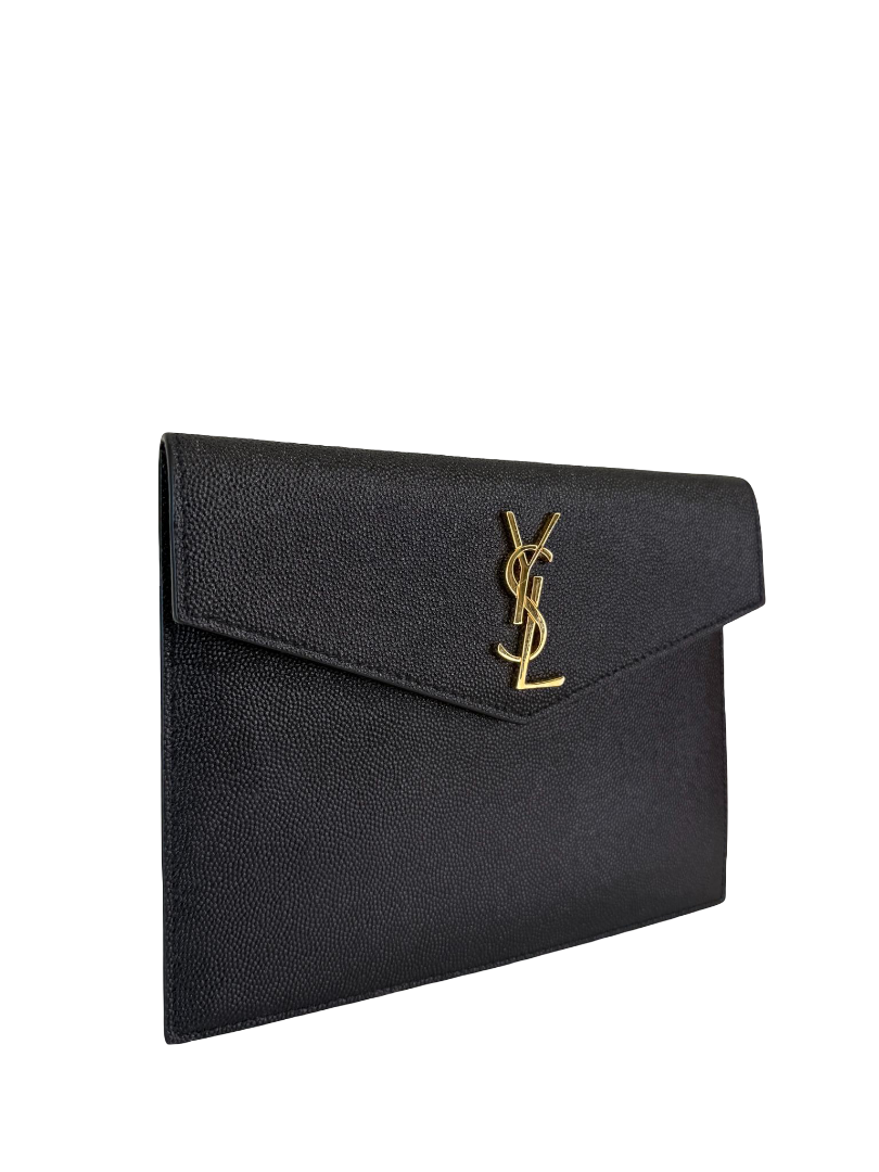 Saint Laurent Grain De Poudre Uptown Baby Pouch Black