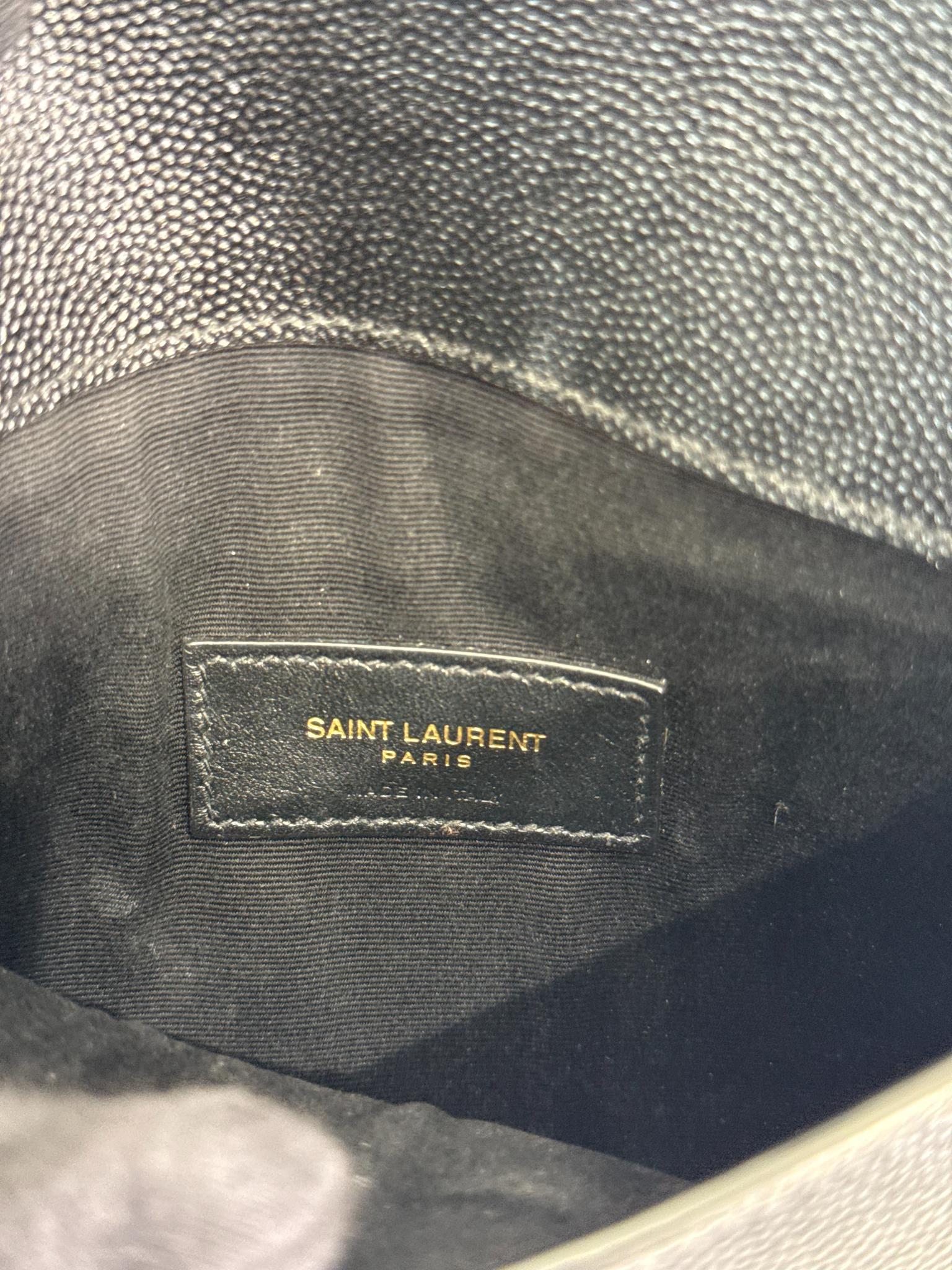 Saint Laurent Grain De Poudre Uptown Baby Pouch Black