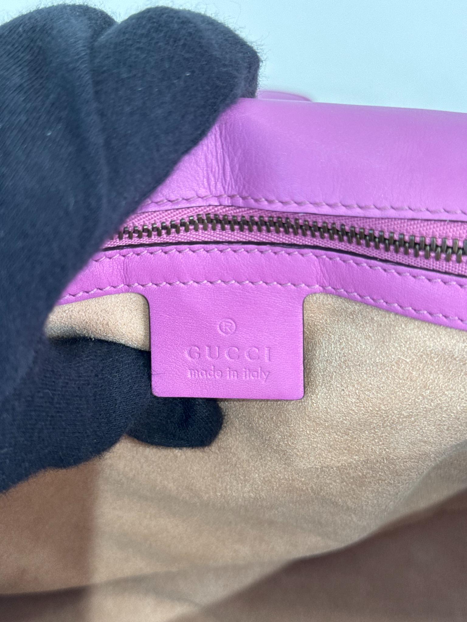 Gucci GG Marmont Purple Calfskin Matelasse Large Shoulder Bag