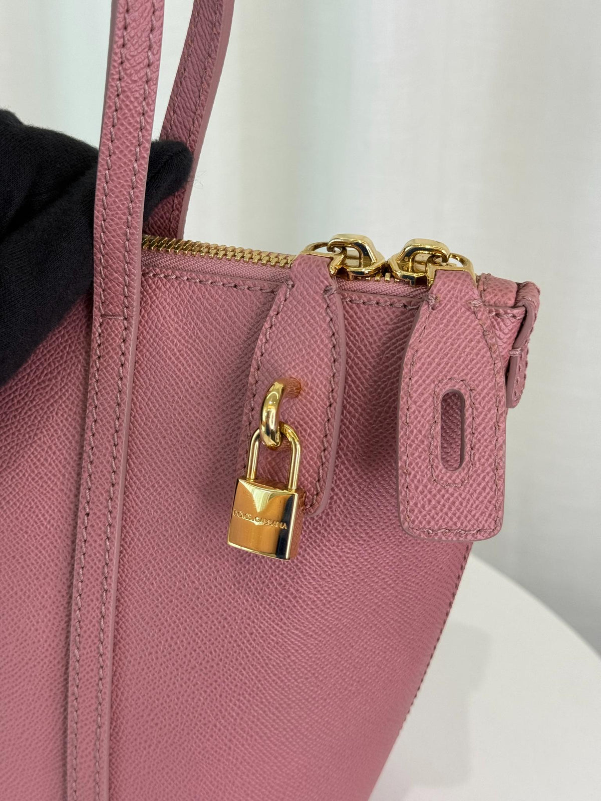 Dolce Gabbana Miss Escape Pink Leather Tote