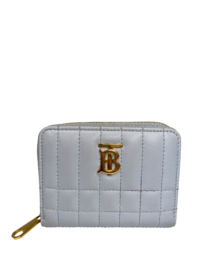 Burberry Lola Zip Light Blue Quilted Wallet