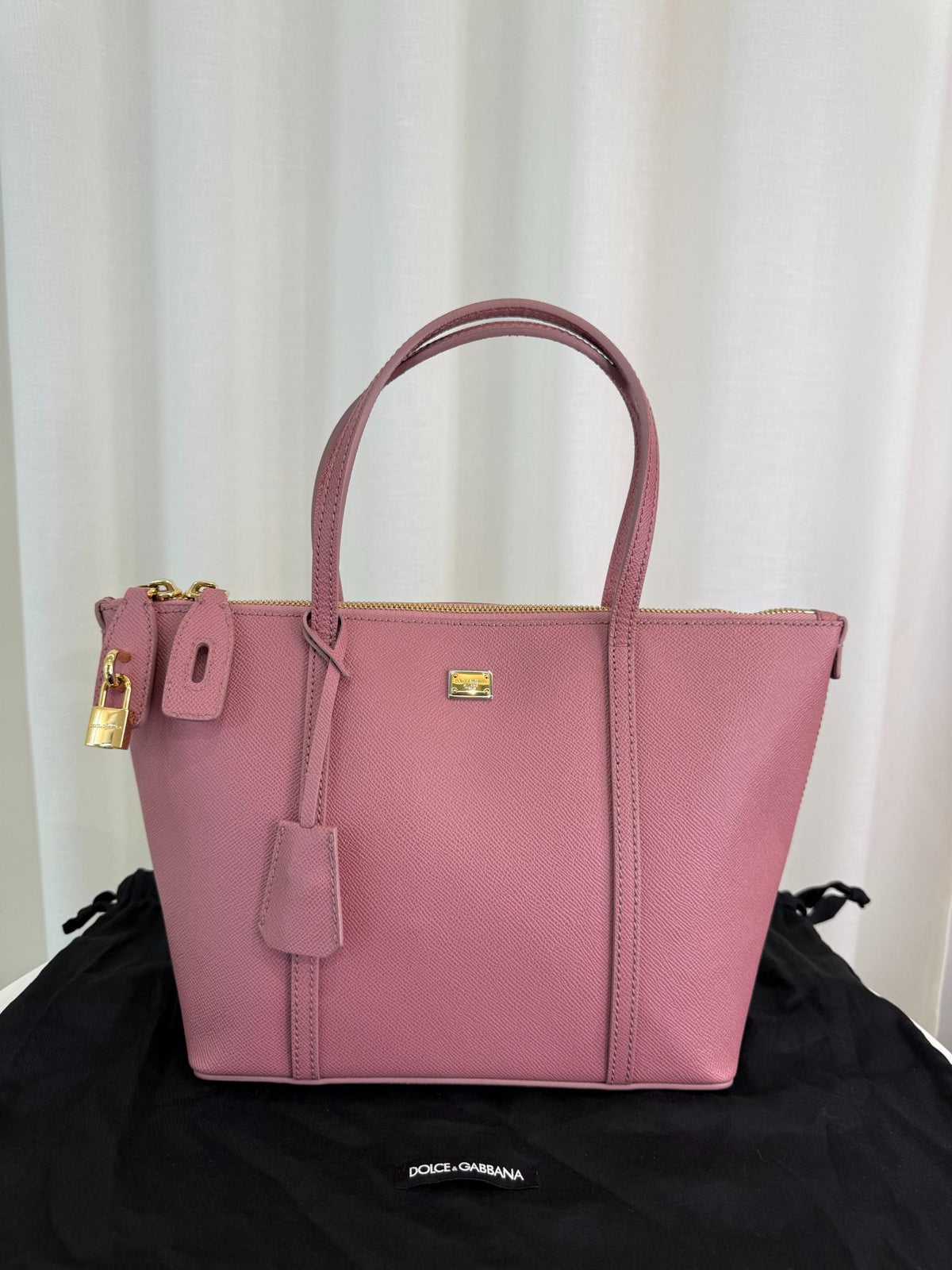 Dolce Gabbana Miss Escape Pink Leather Tote