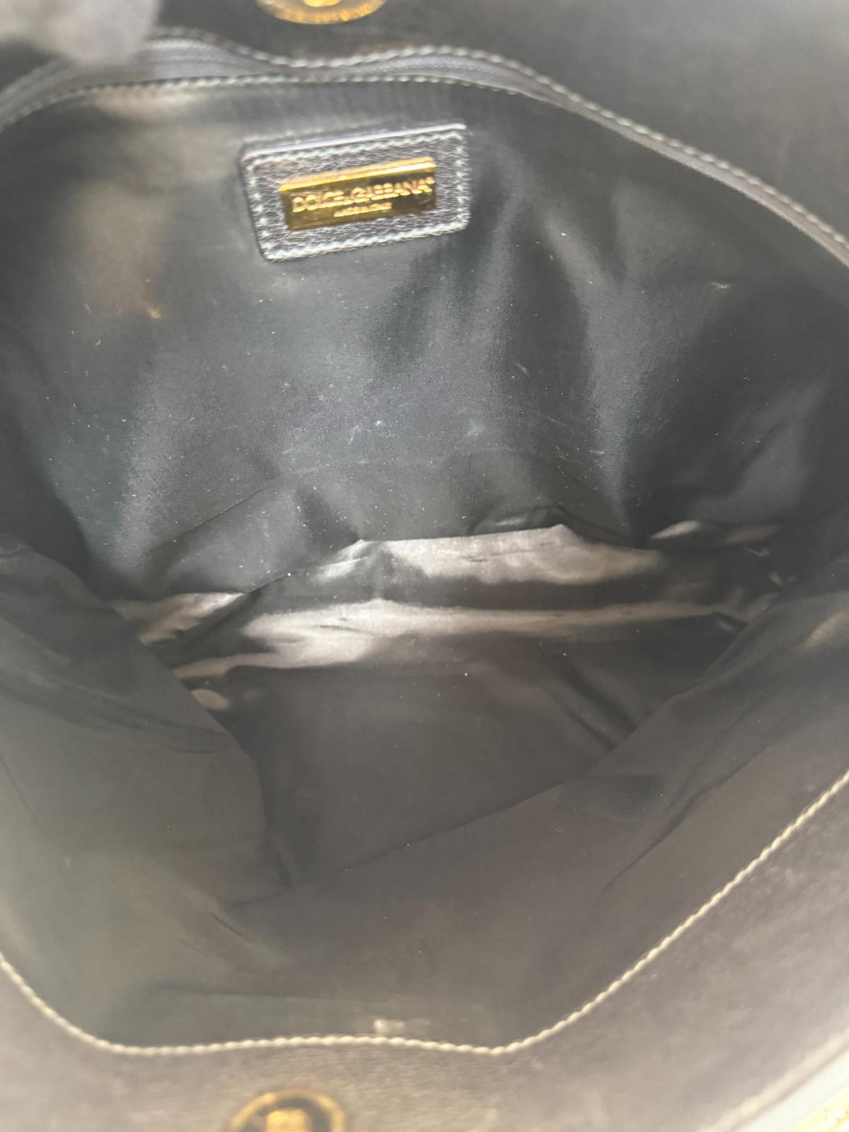 Dolce Gabbana Leopard Print Denim Miss Sicily Top Handle Bag