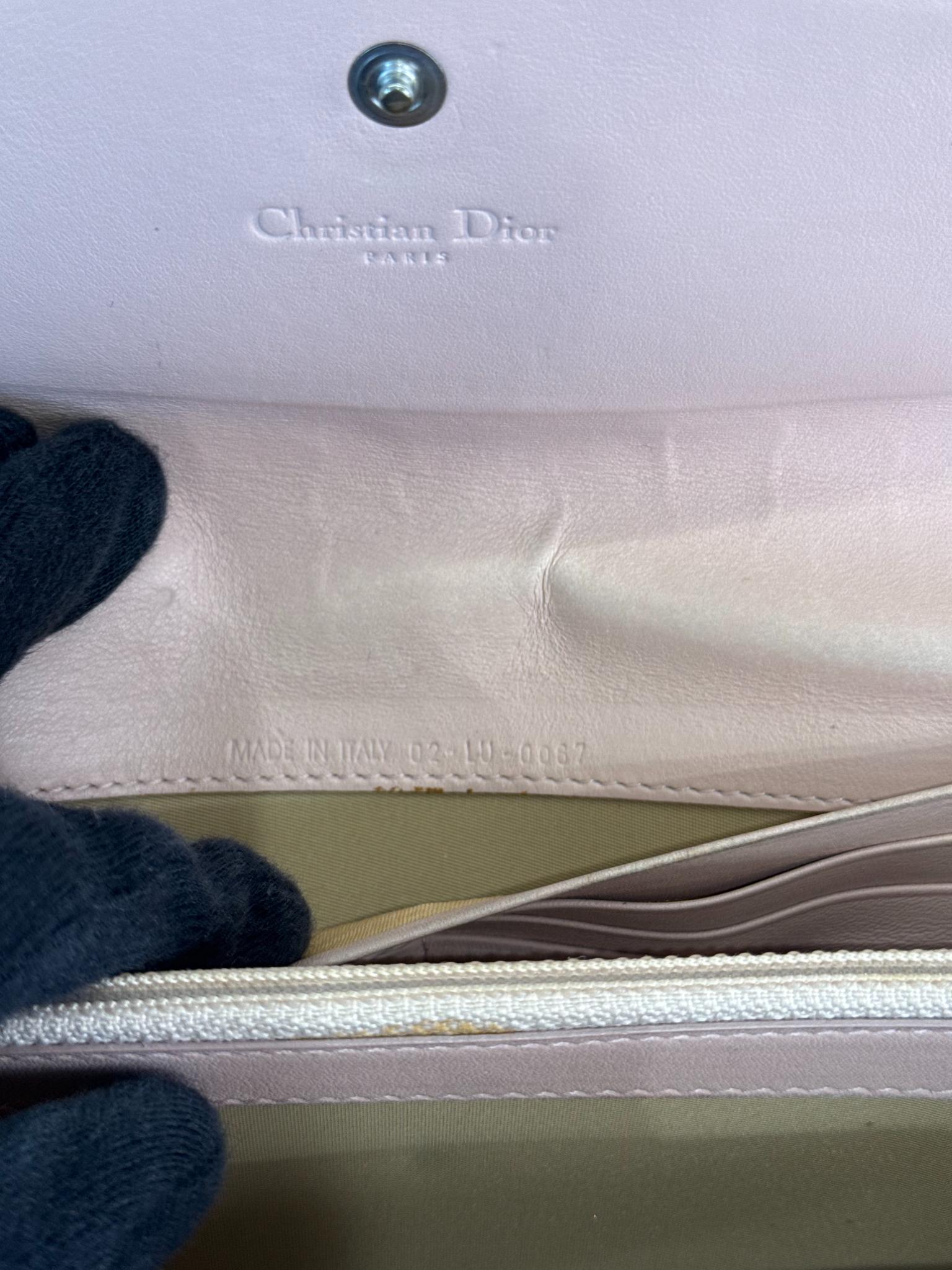 Christian Dior Vintage Pink Diorissimo Pattern Long Wallet