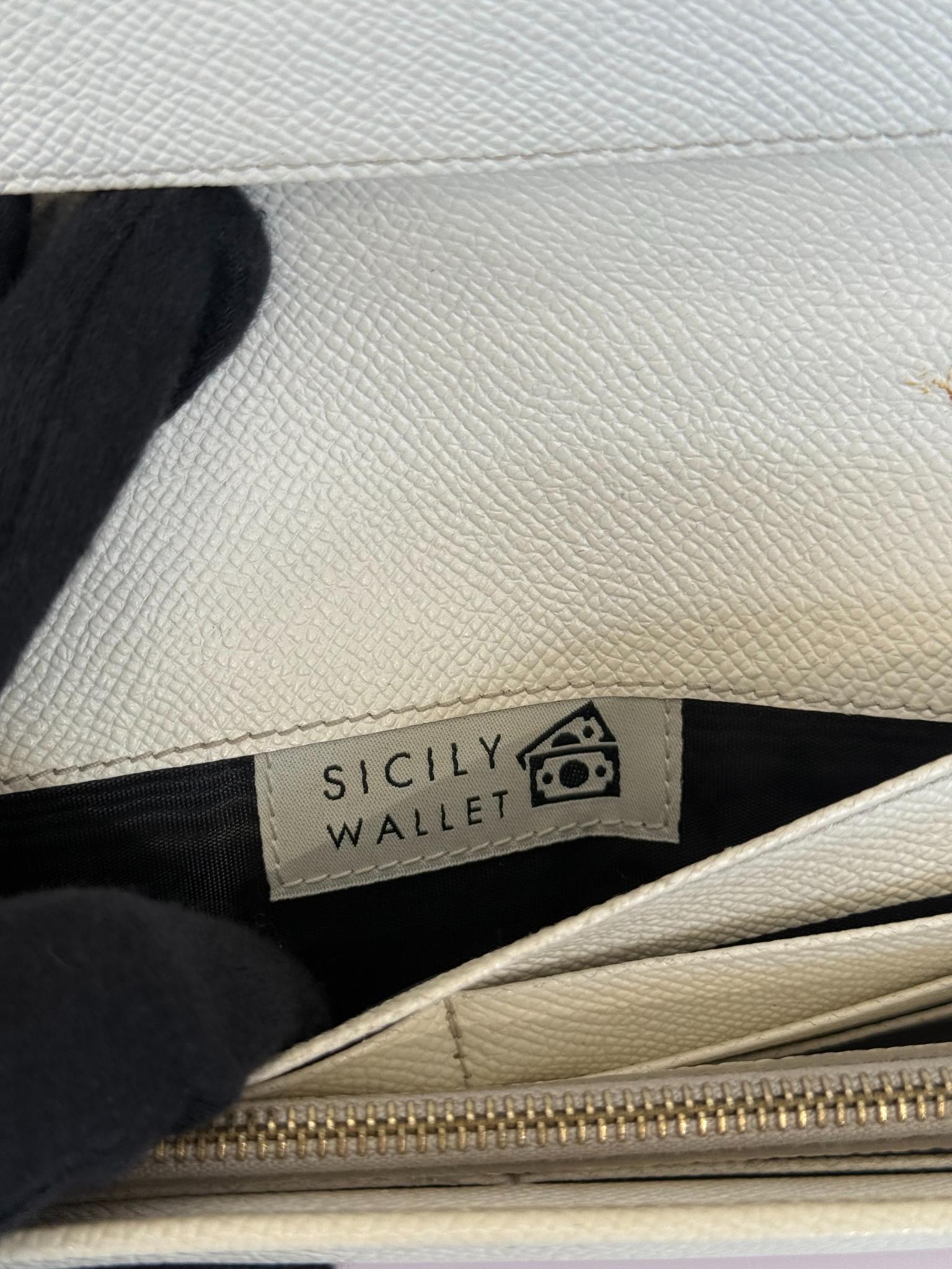 Dolce Gabbana Striped Dauphine Leather Sicily Wallet on Chain