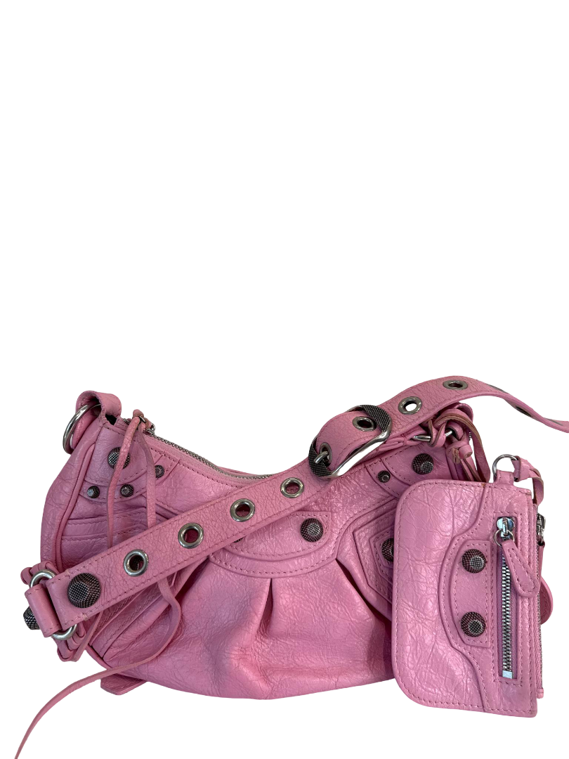 Balenciaga Le Cagole Shoulder Bag XS in Light Pink Arena Calfskin