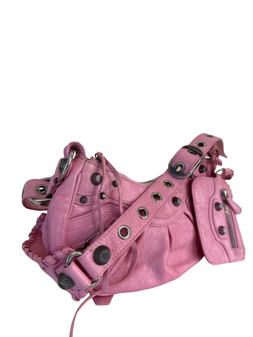 Balenciaga Le Cagole Shoulder Bag XS in Light Pink Arena Calfskin